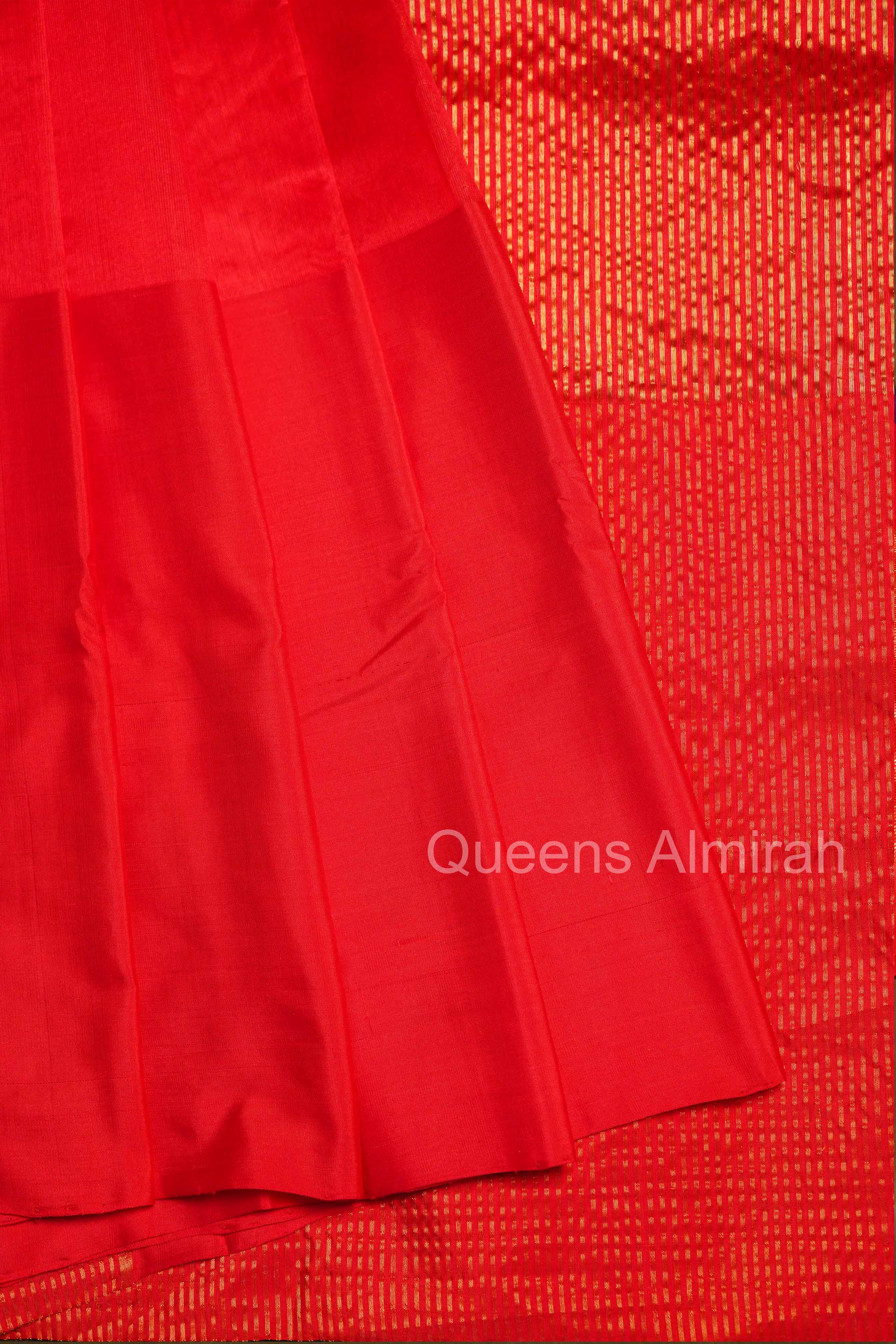 Red Chanderi Silk Saree
