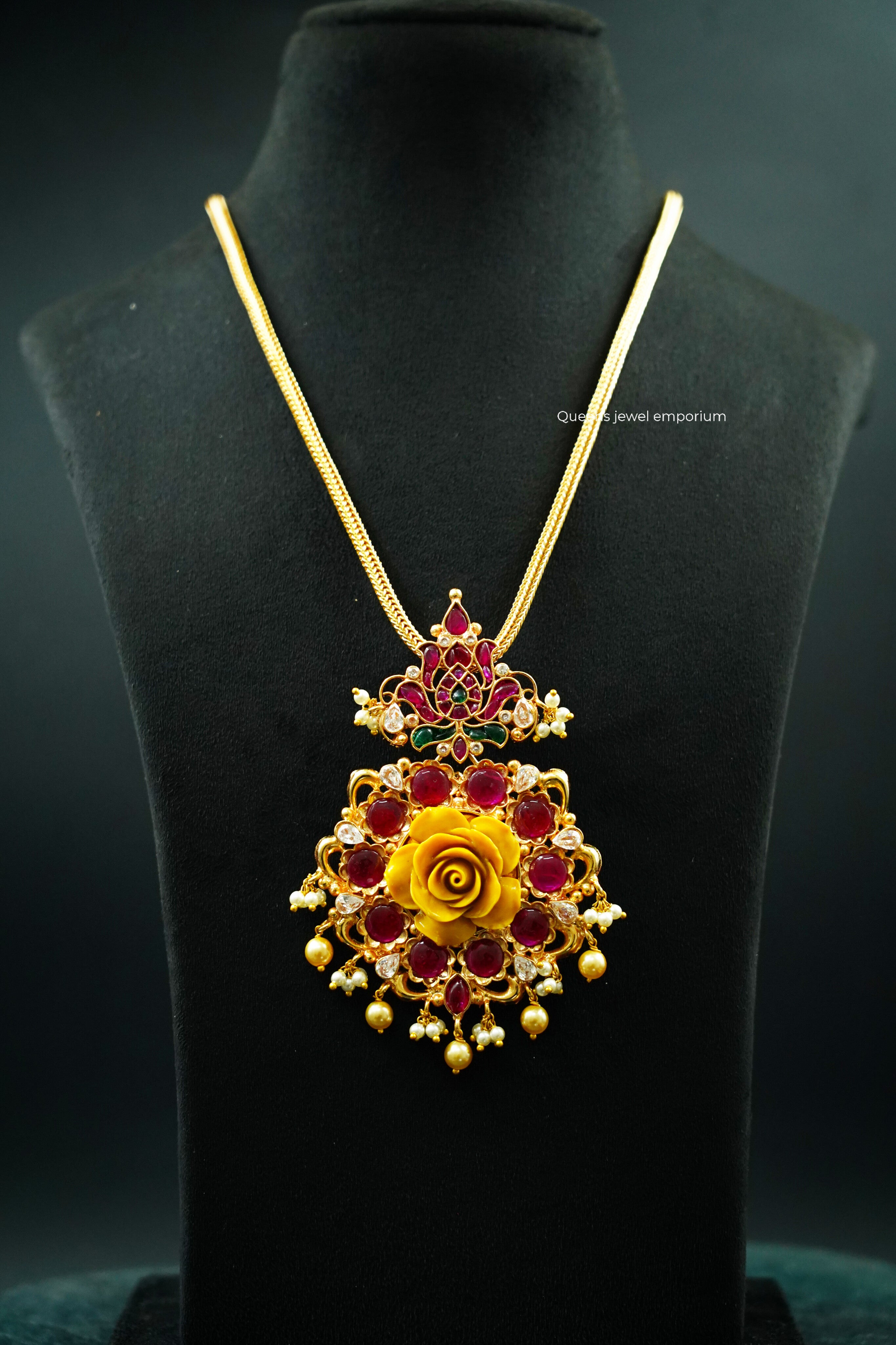 Arunima Lotus Rose Pendant