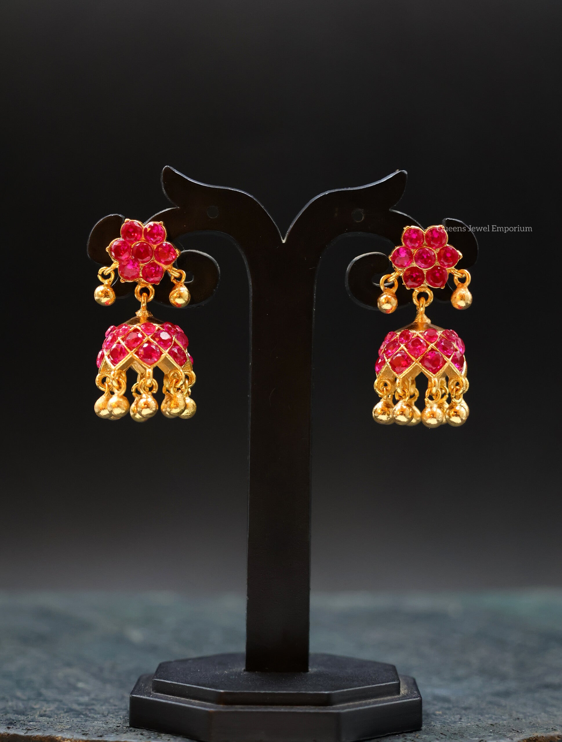 Durgadevi Jhumka - Balaji Pink