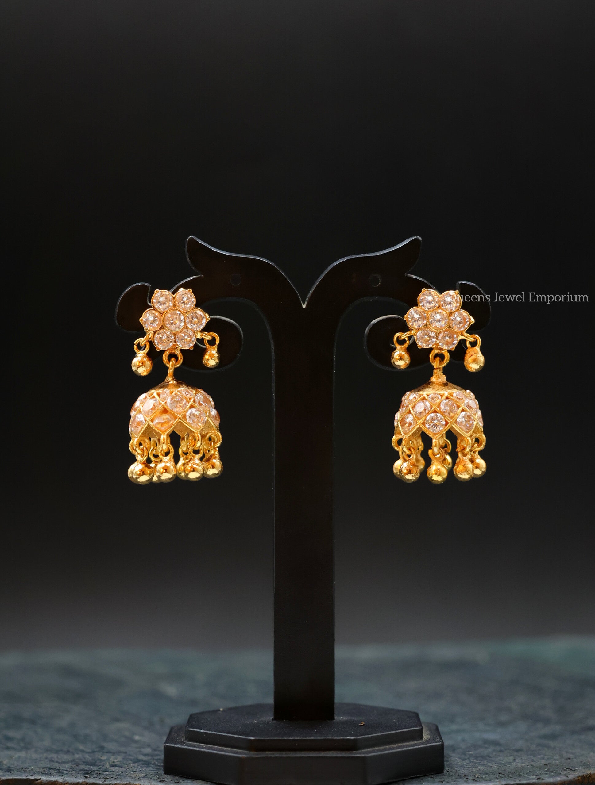 Durgadevi Jhumka - White