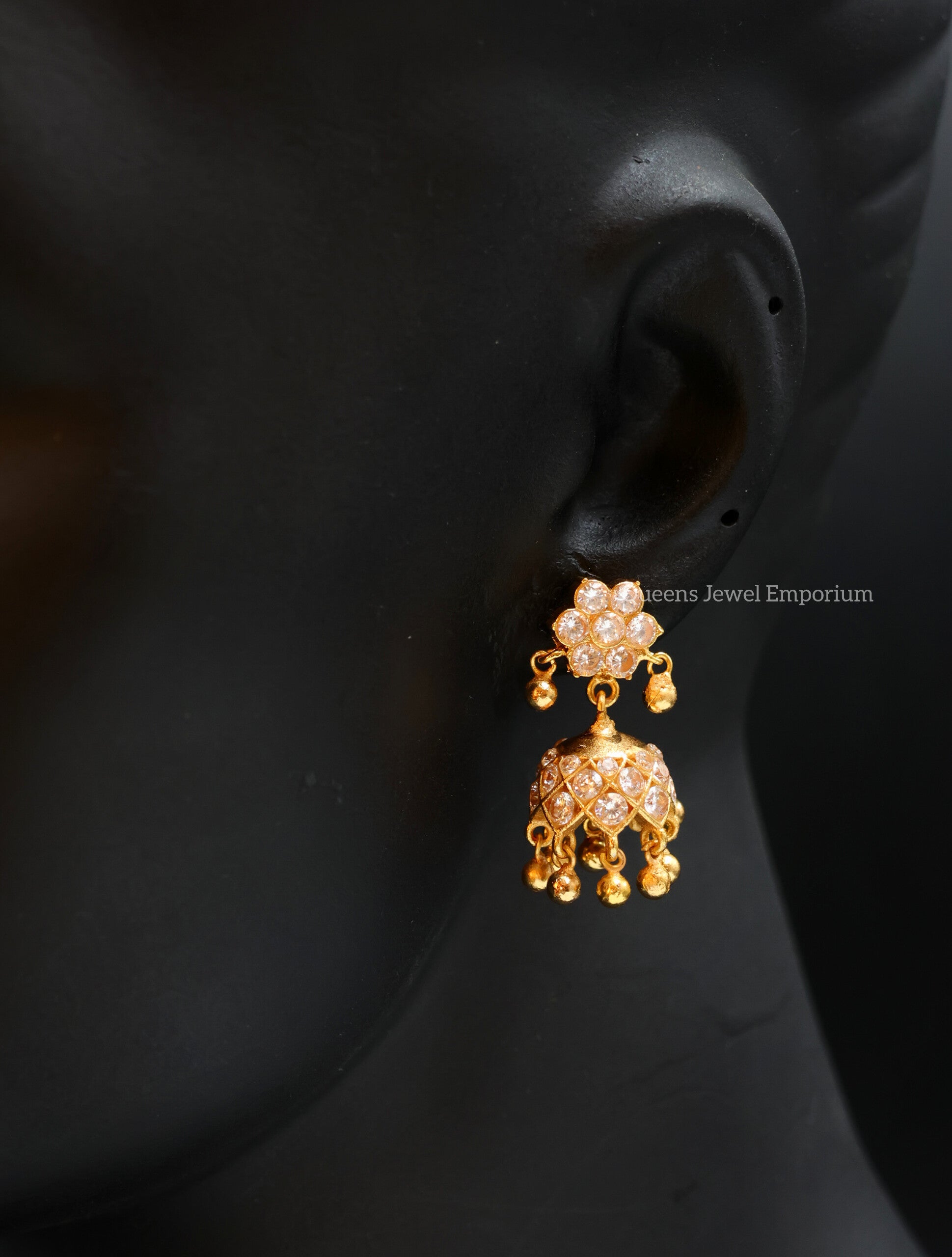 Durgadevi Jhumka - White