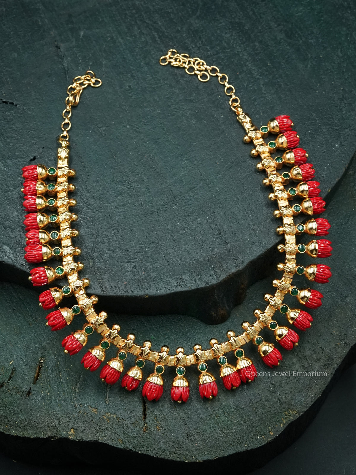 Pavalamalli Necklace - Red