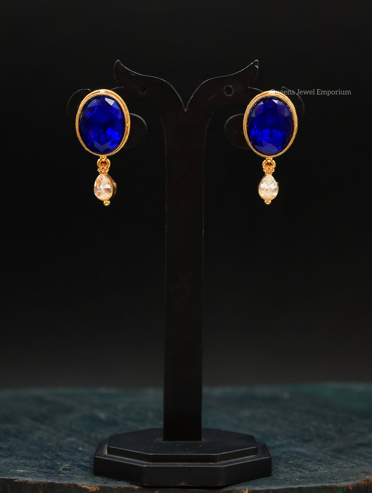 Chamundi Devi Earrings - Blue