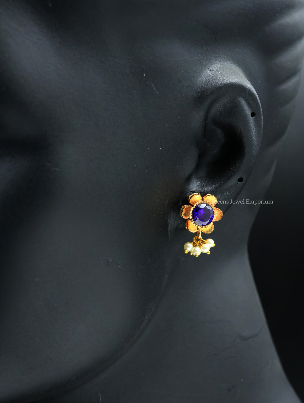 Poongothai Studs - Violet