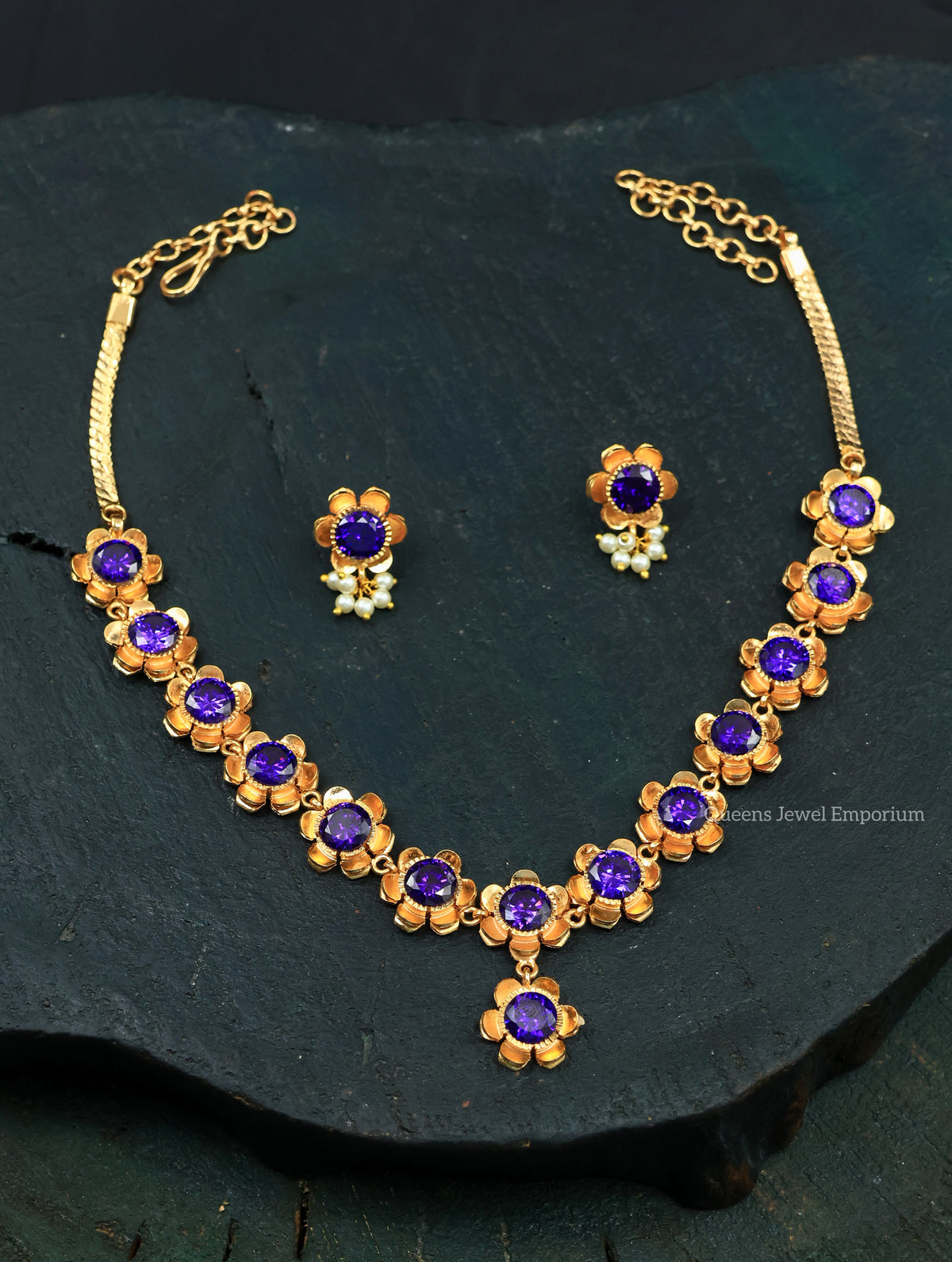 Poongothai Necklace - Violet