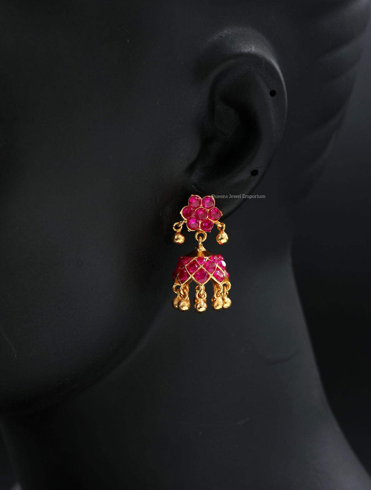 Durgadevi Jhumka - Balaji Pink