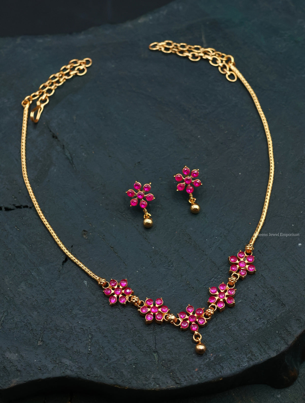 Thenmozhi Necklace - Balaji Pink