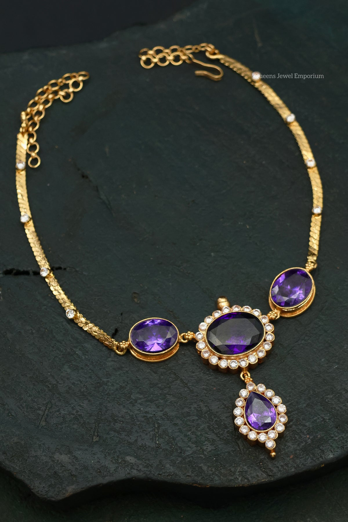 Kamaladevi Necklace - Purple