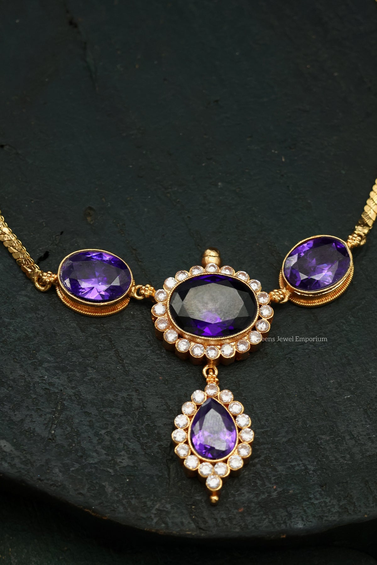Kamaladevi Necklace - Purple