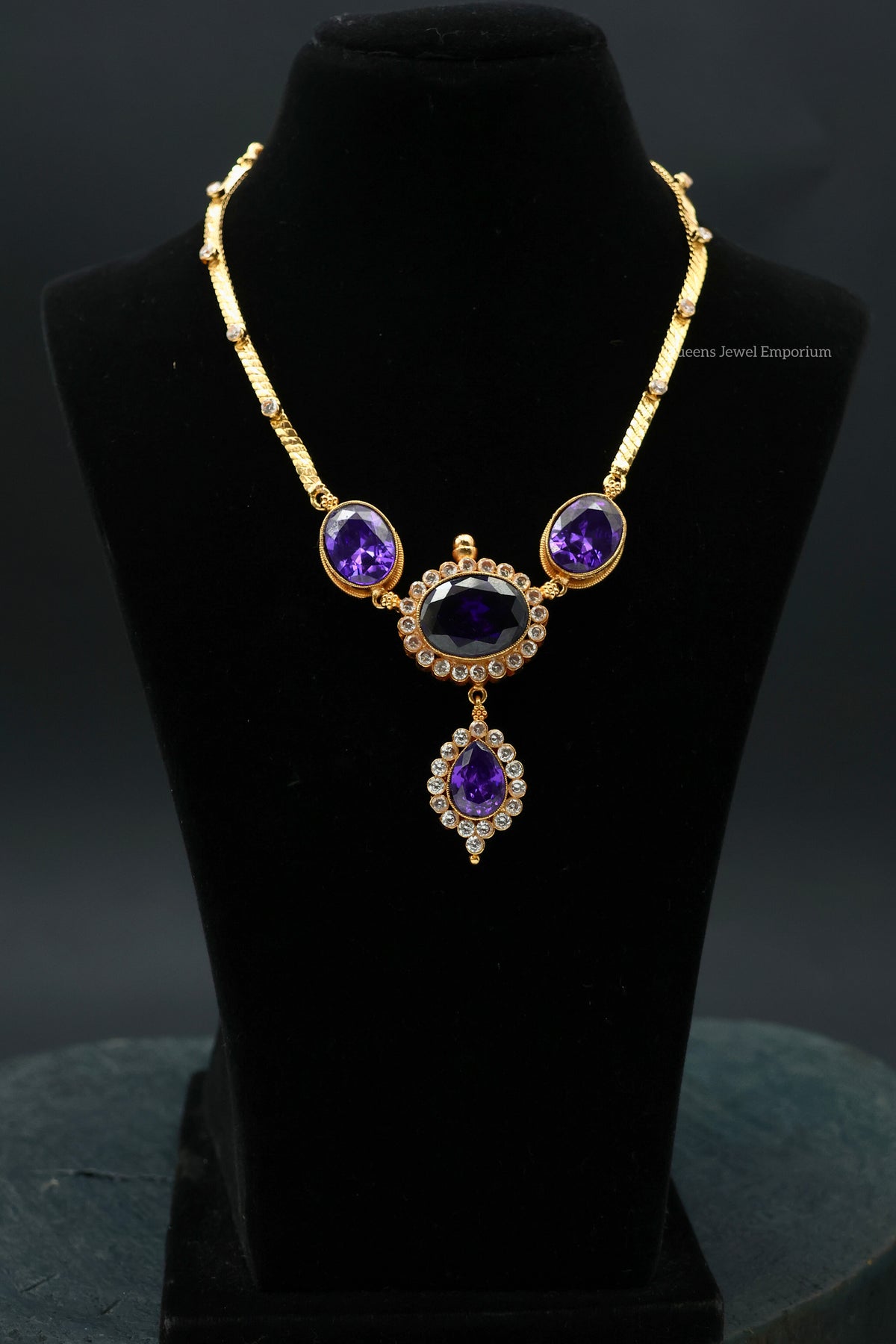 Kamaladevi Necklace - Purple