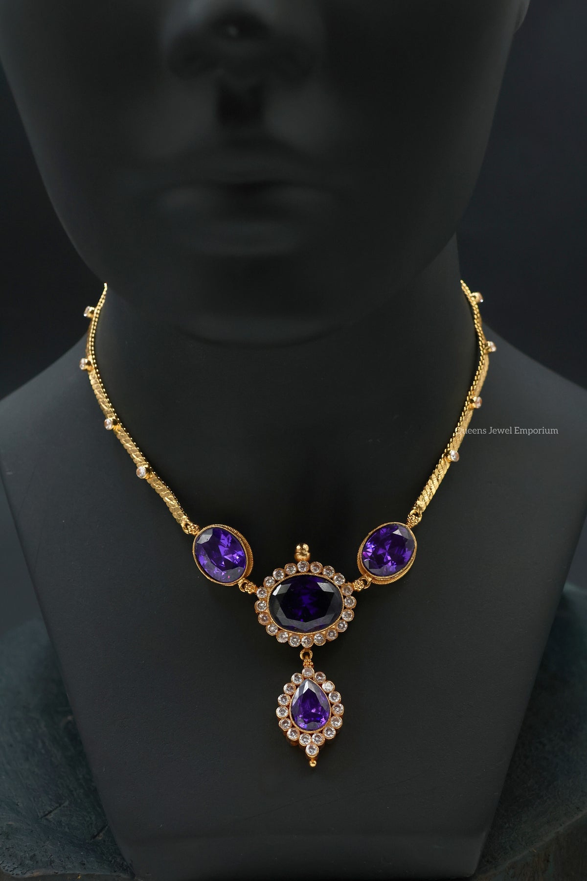 Kamaladevi Necklace - Purple