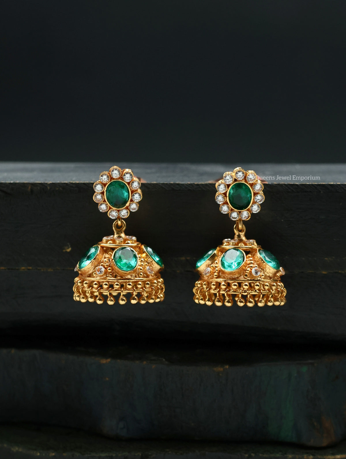 Savithri Jhumka - Green