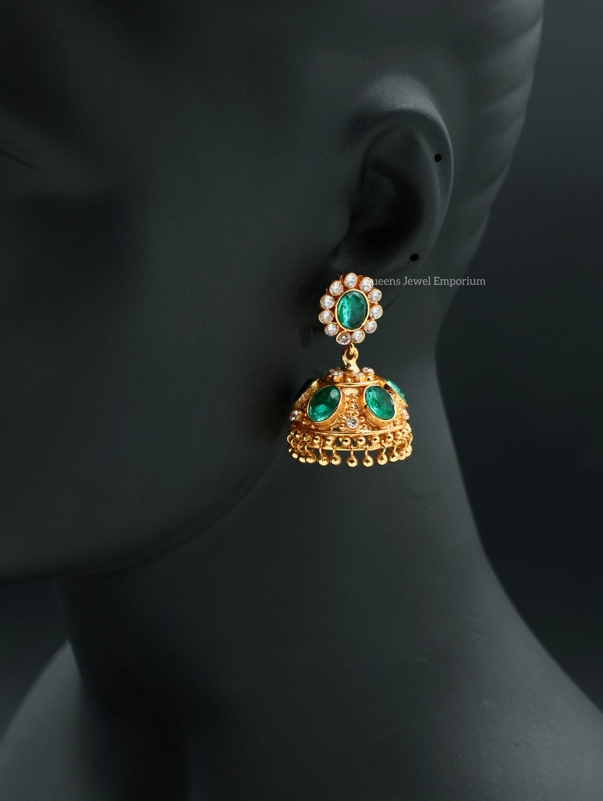 Savithri Jhumka - Green