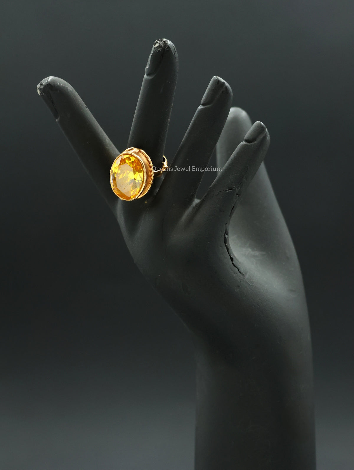 Chamundi Devi Finger Ring - Yellow