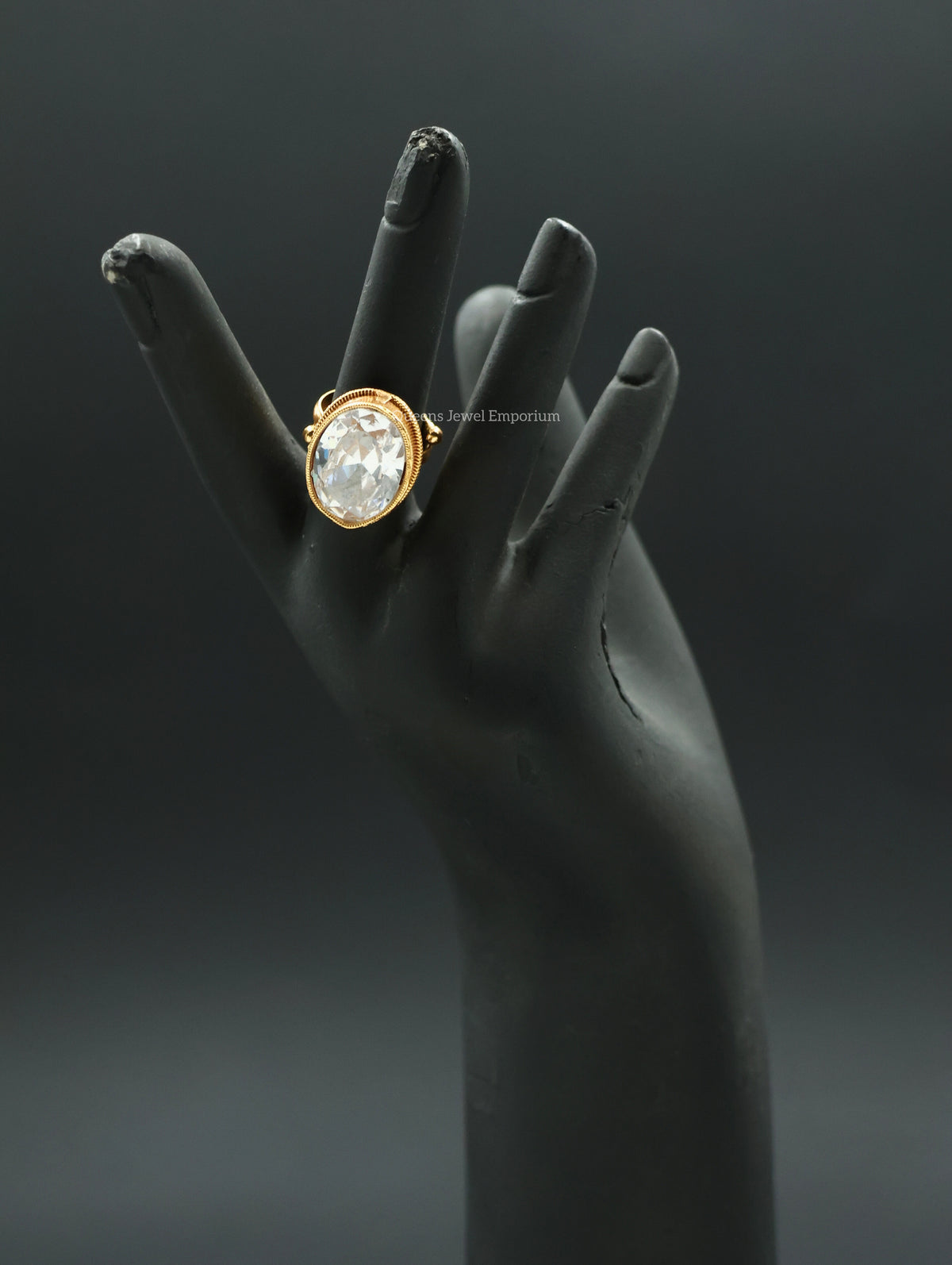 Chamundi Devi Finger Ring - White