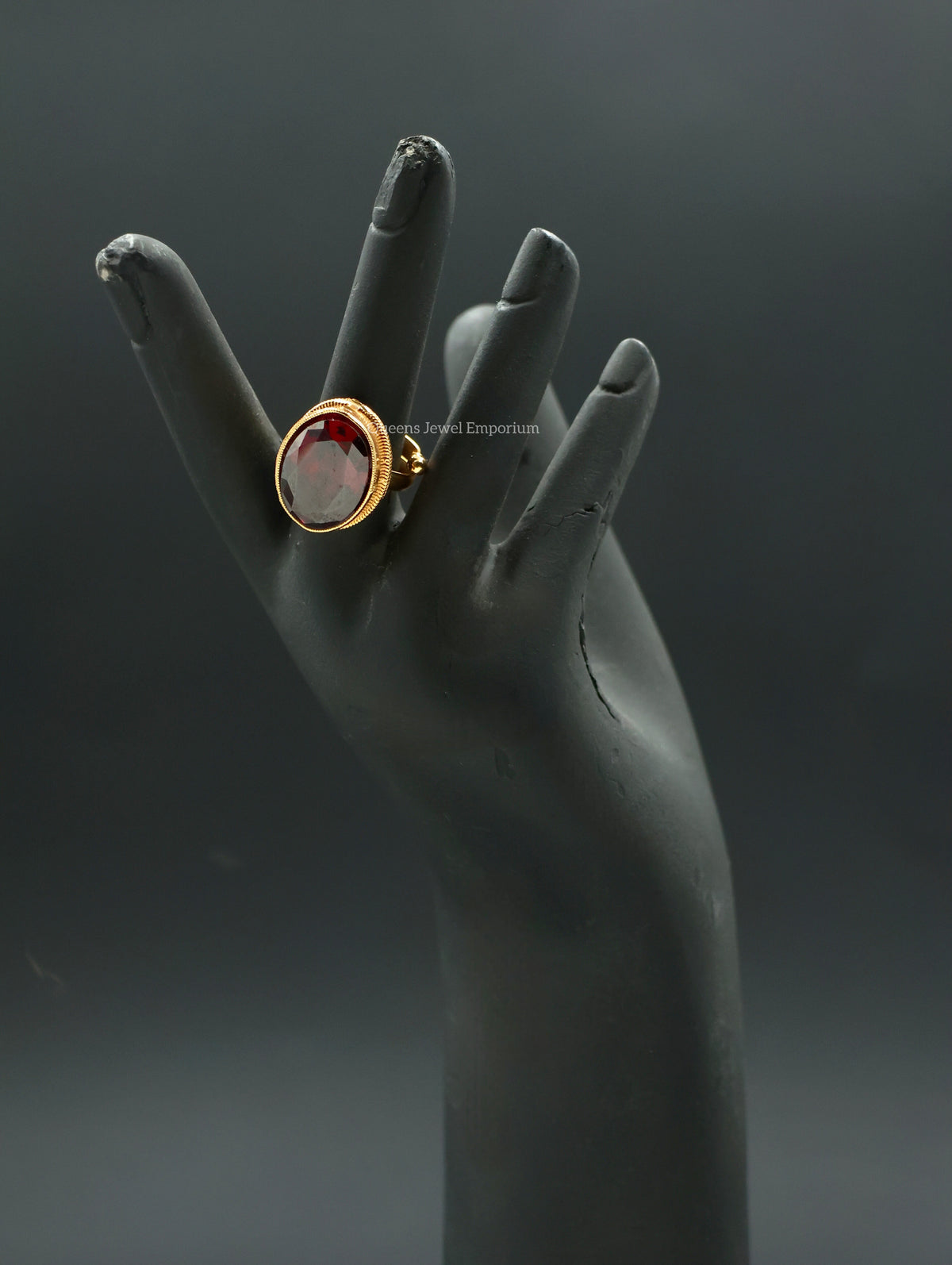 Chamundi Devi Finger Ring - Garnet