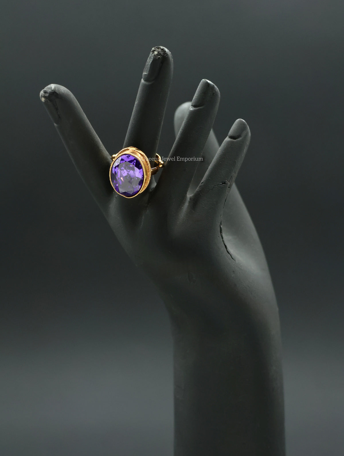 Chamundi Devi Finger Ring - Purple
