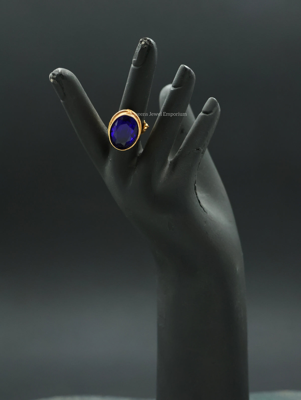 Chamundi Devi Finger Ring - Blue