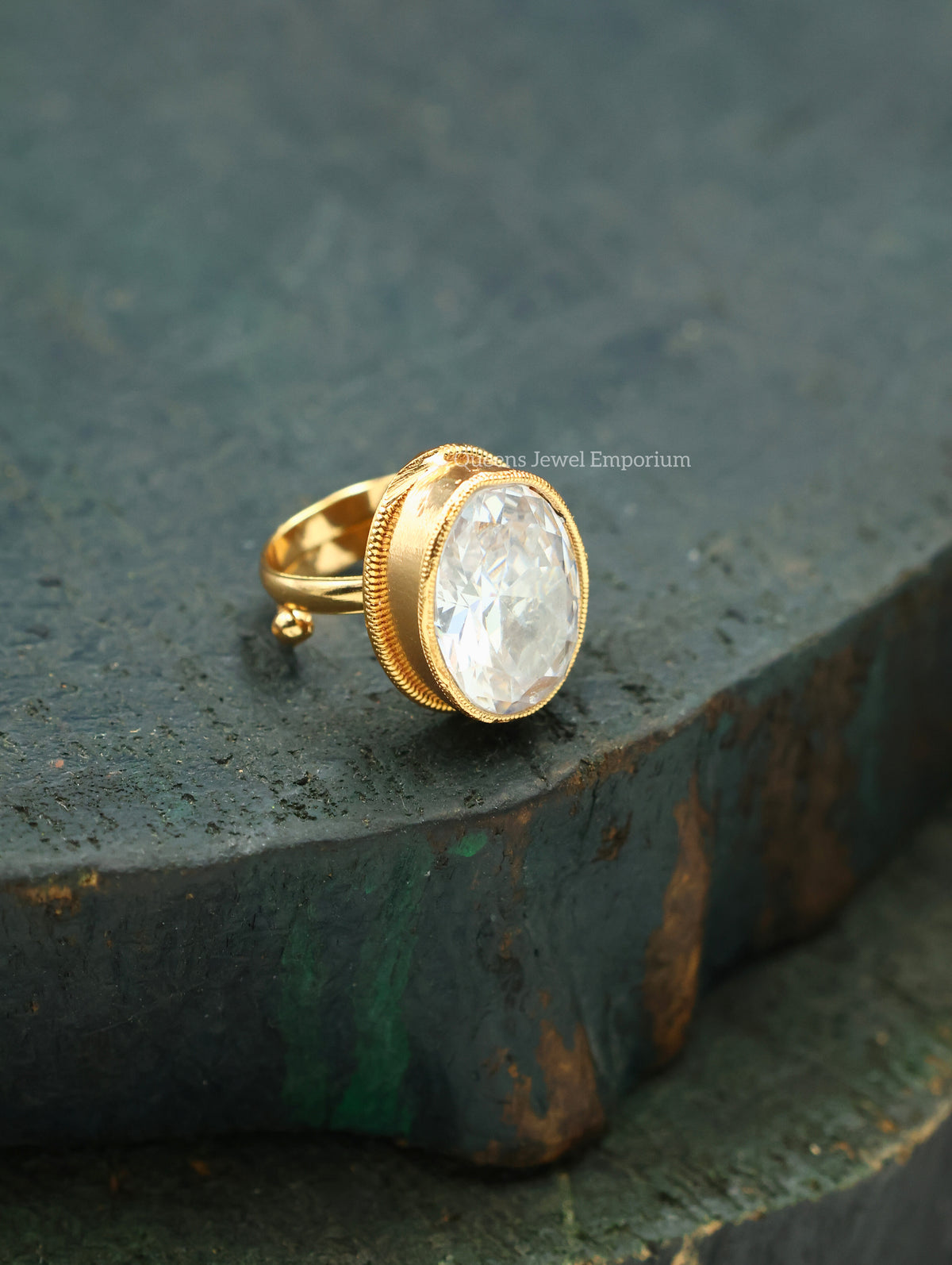 Chamundi Devi Finger Ring - White