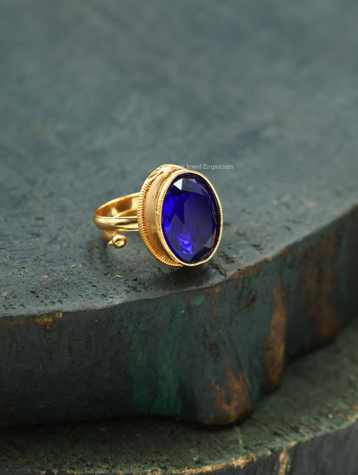 Chamundi Devi Finger Ring - Blue