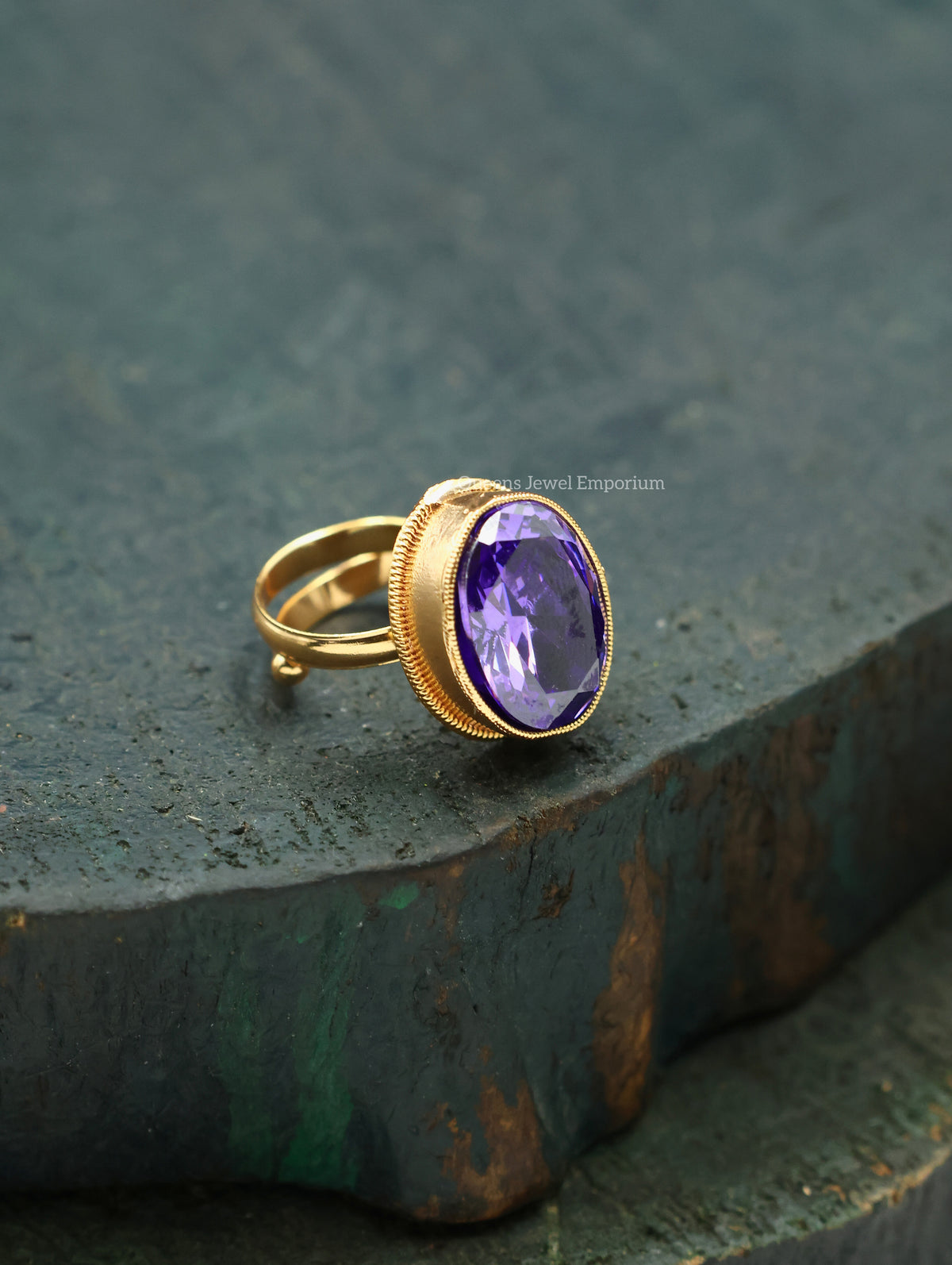 Chamundi Devi Finger Ring - Purple
