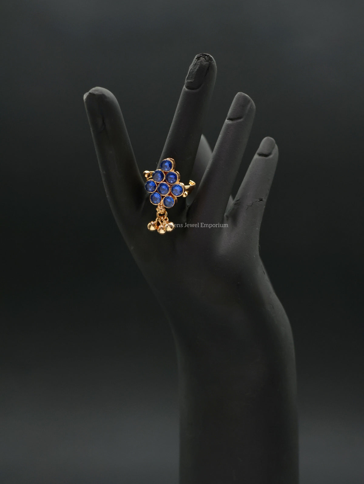 Ananya Finger Ring - Blue