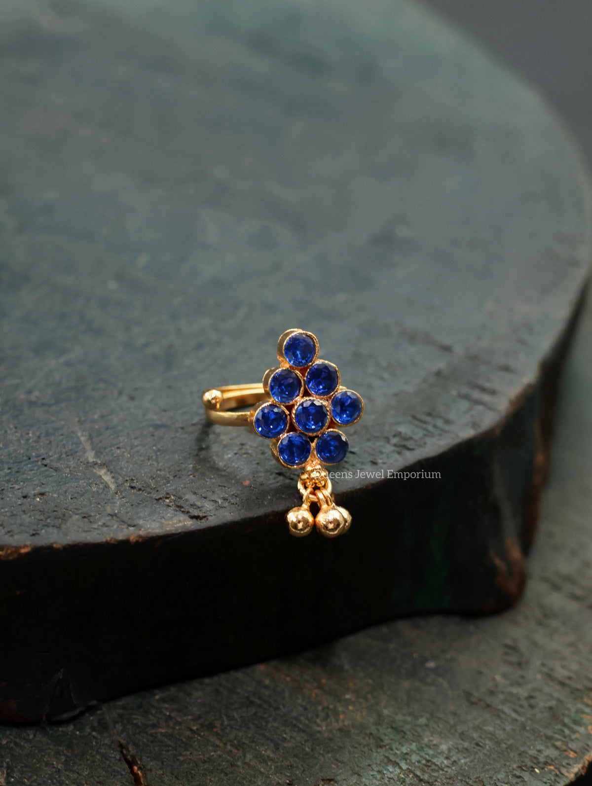 Ananya Finger Ring - Blue
