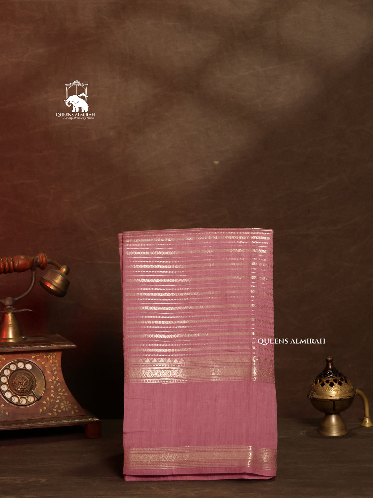 Onion Pink Chiniya Silk Saree