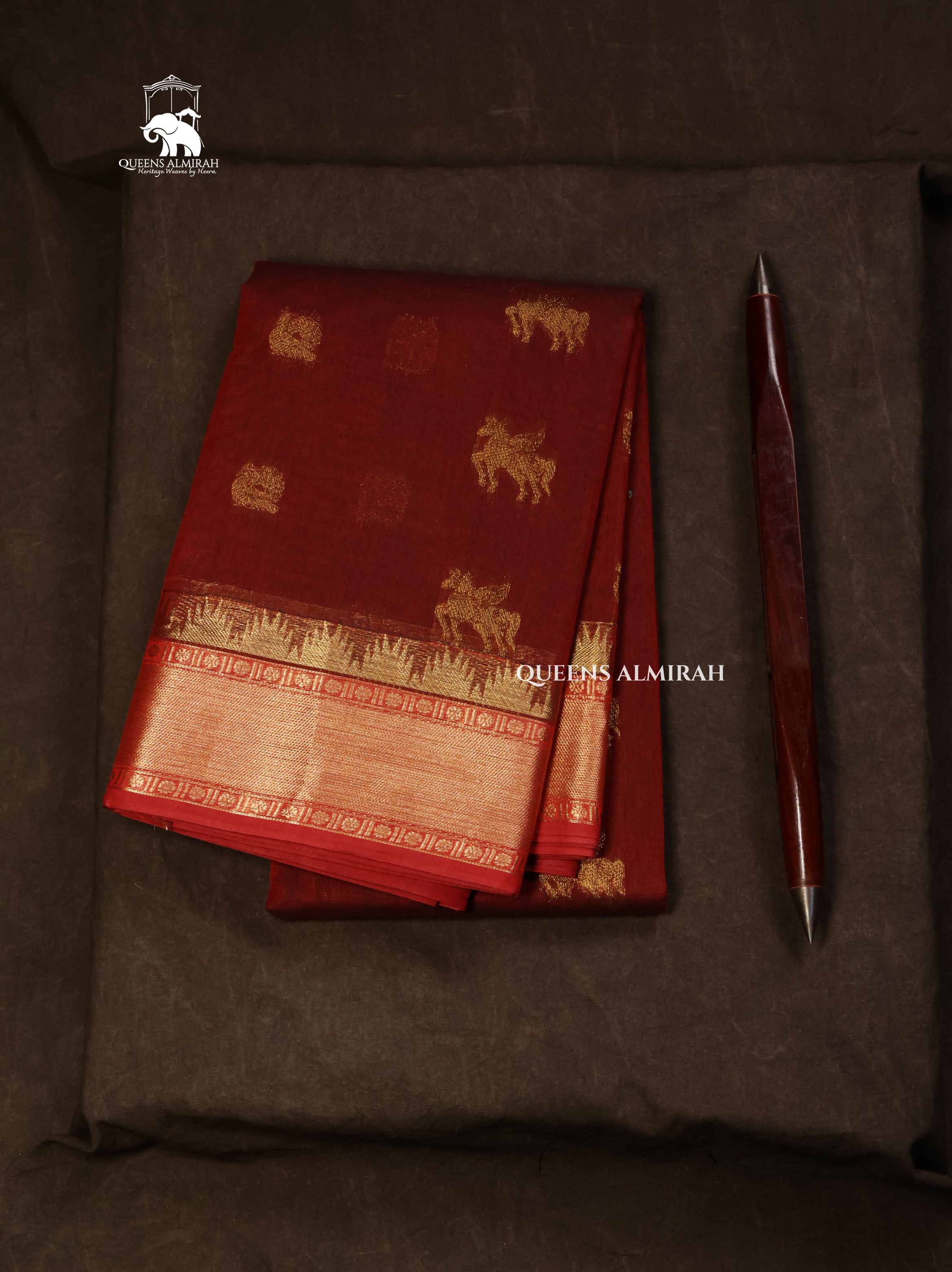 Maroon Kanchi Cotton Saree