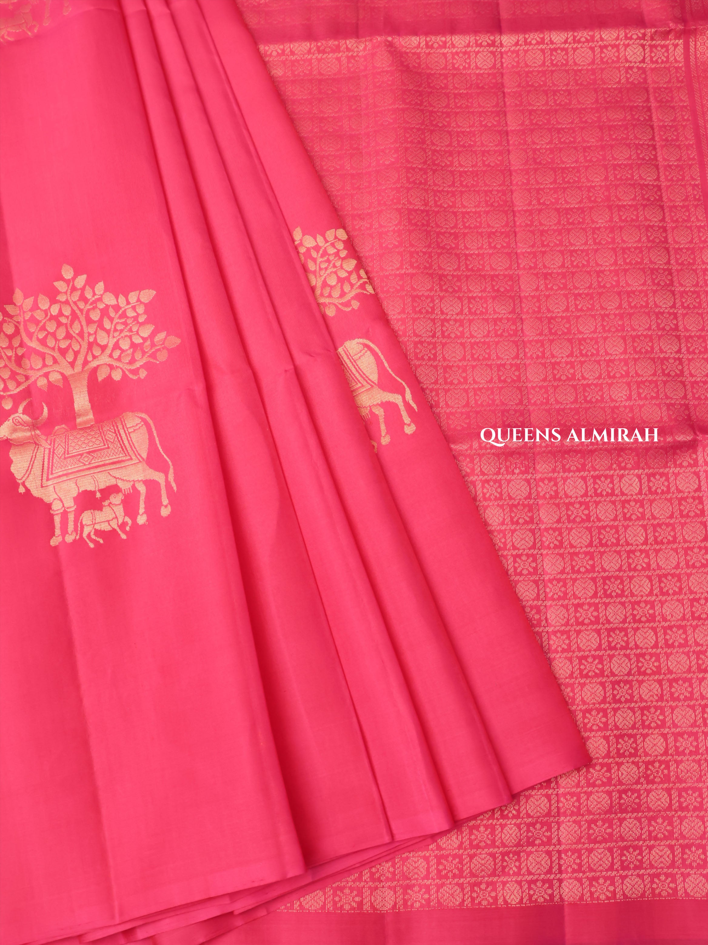 Magenta Pink Pure Soft Silk Saree