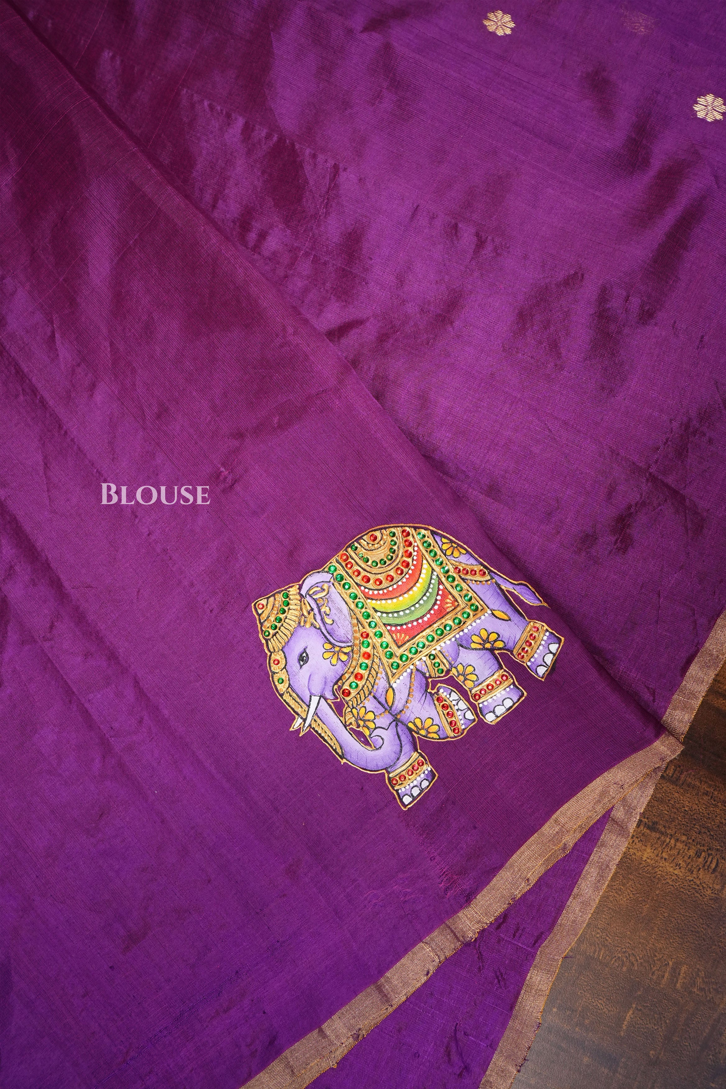 Magenta Pink Gajamukhi  Katan Chanderi Silk Saree