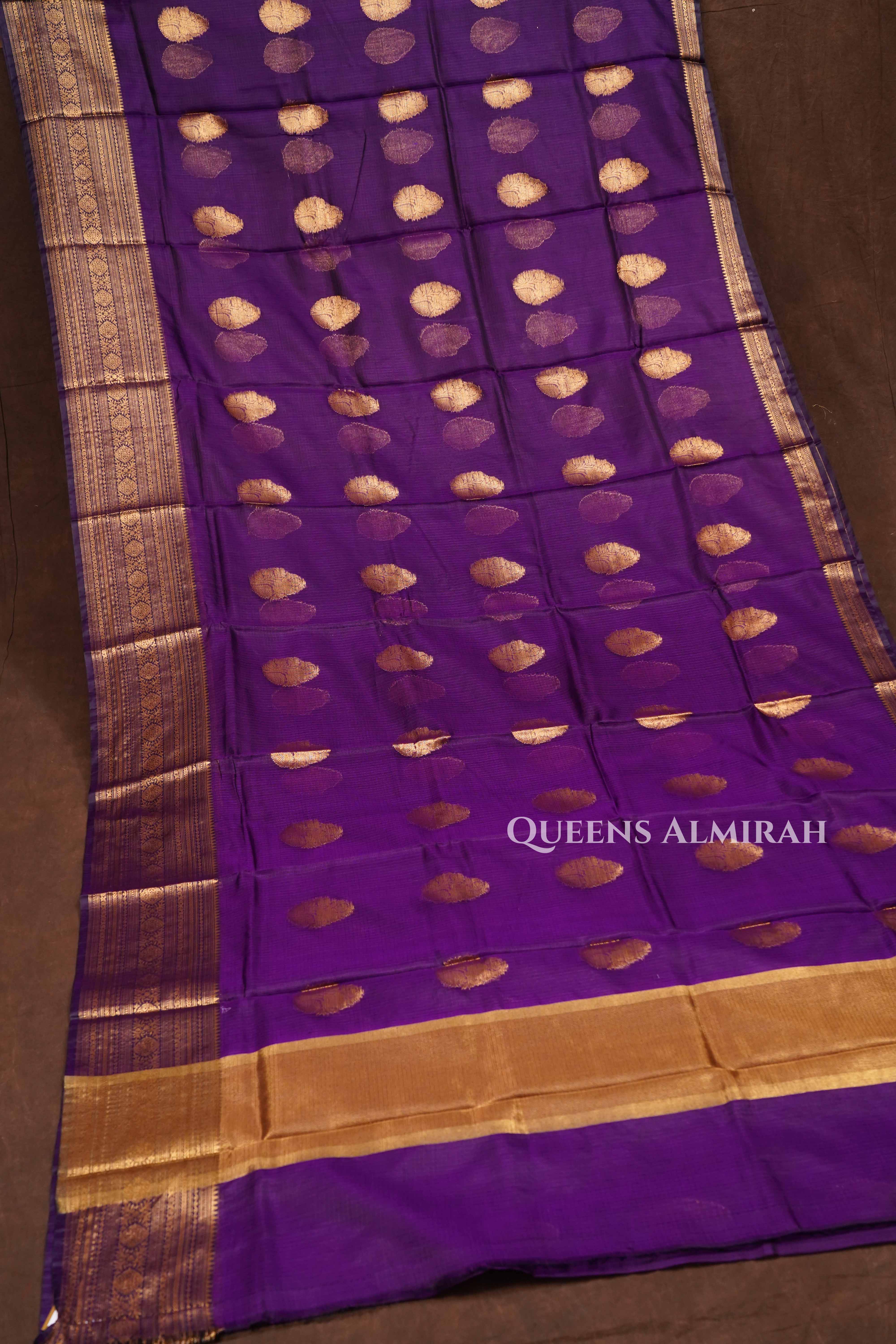 Purple Pure Kota Silk Saree