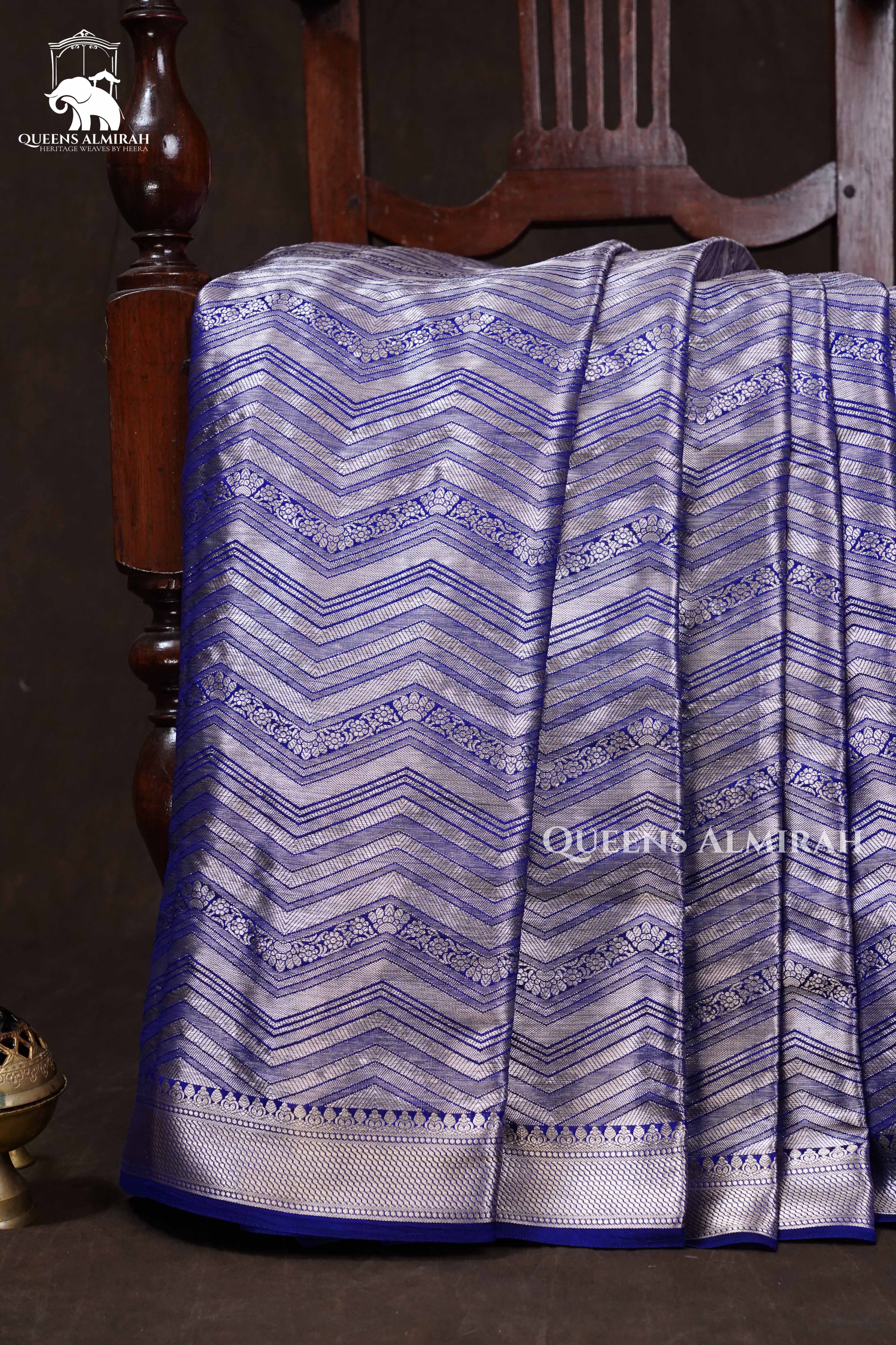 Royal Blue Banarasi Silk Saree