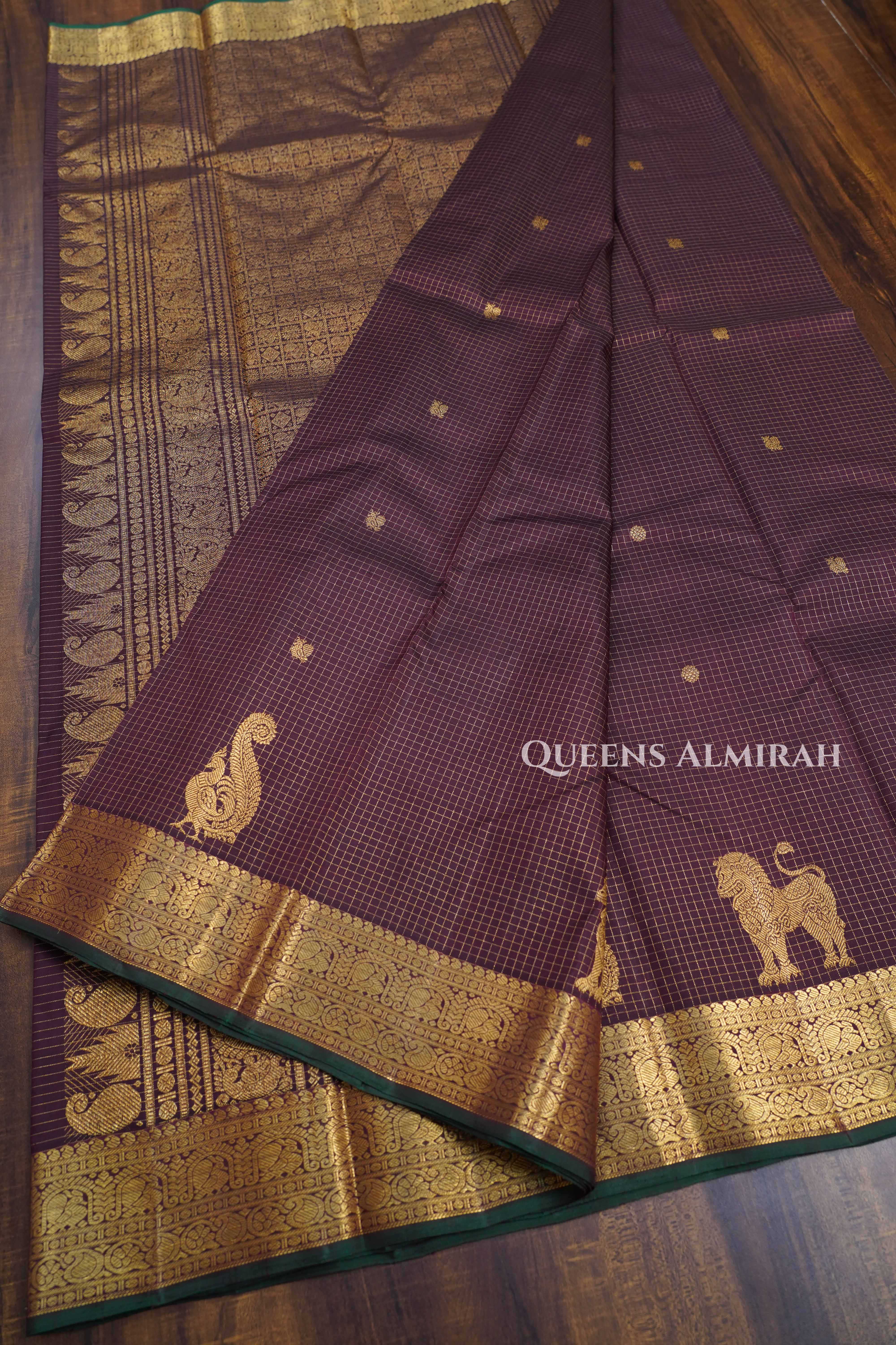 Cocoa Bean Pure Kanchivaram Silk Saree