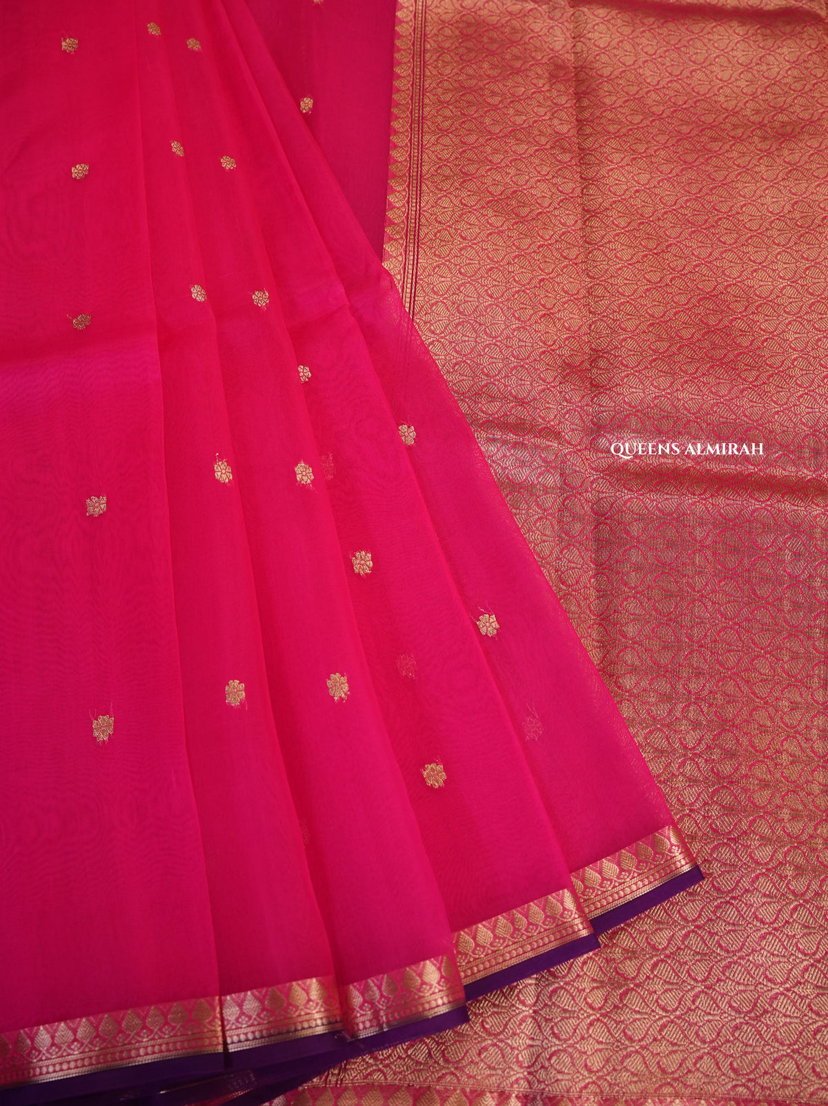 Pink Banarasi Kora Organza Silk saree
