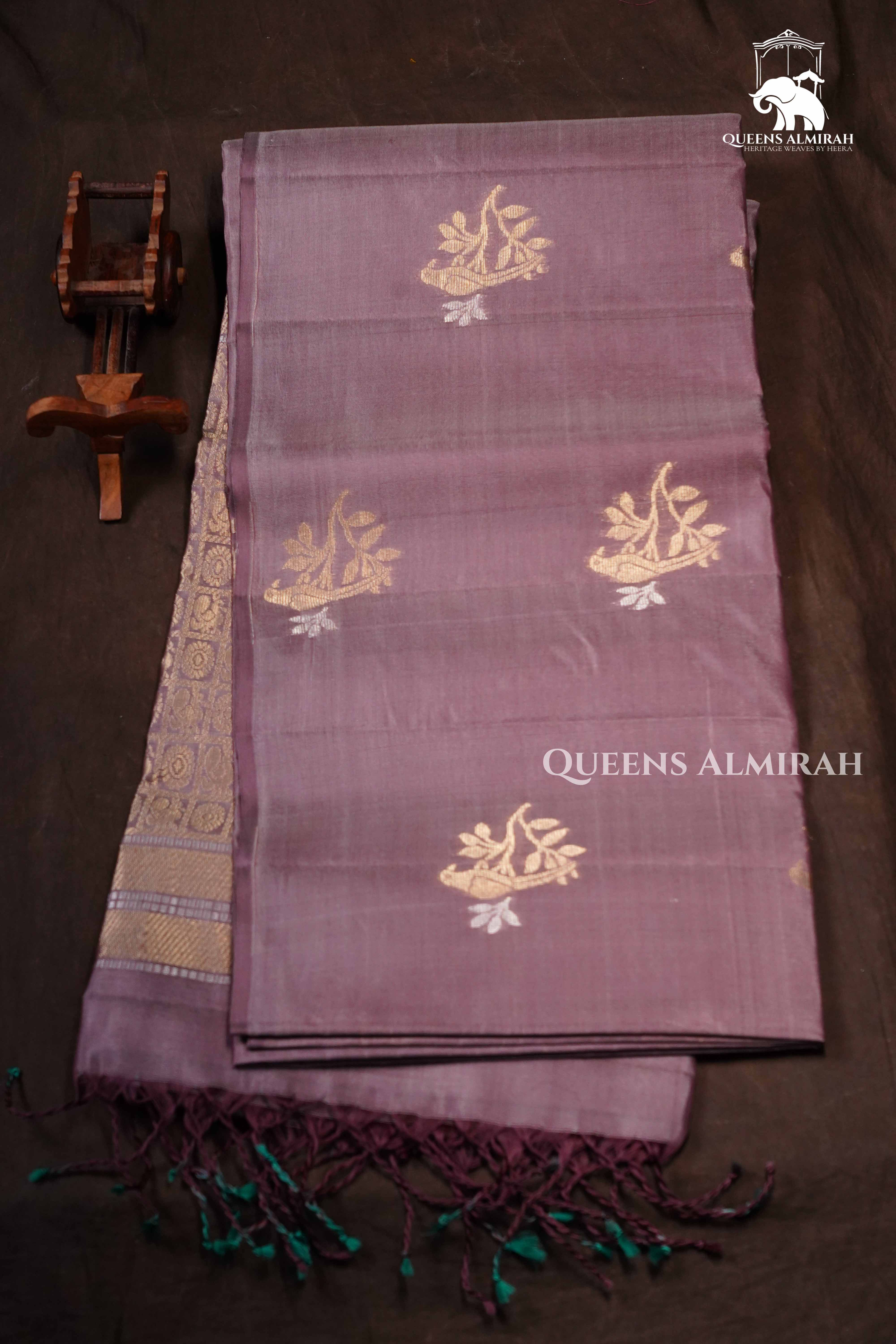 Light Mauve Pure Soft Silk Saree