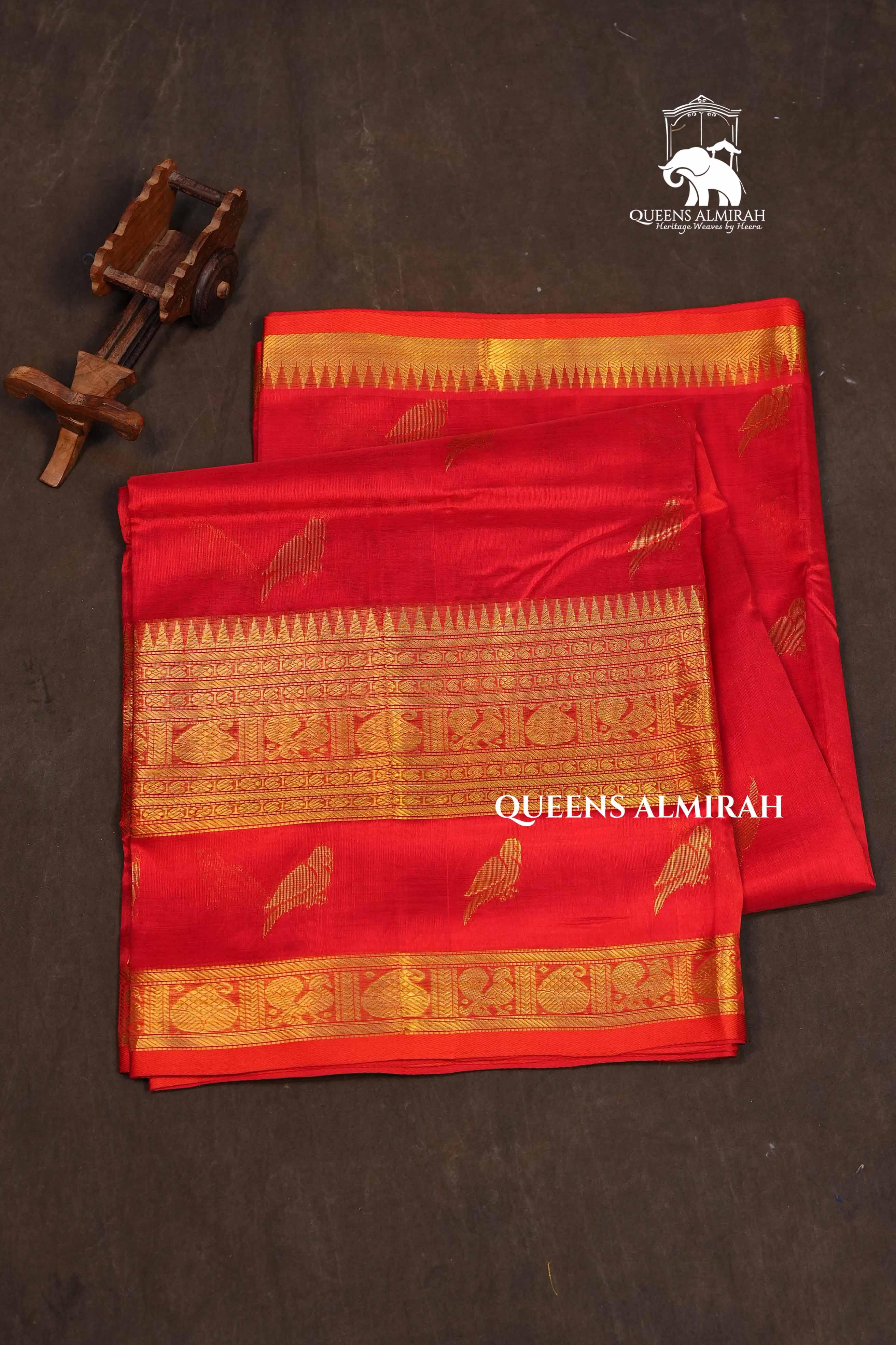 Red With Kizhi Butta Pure Silk Cotton Saree