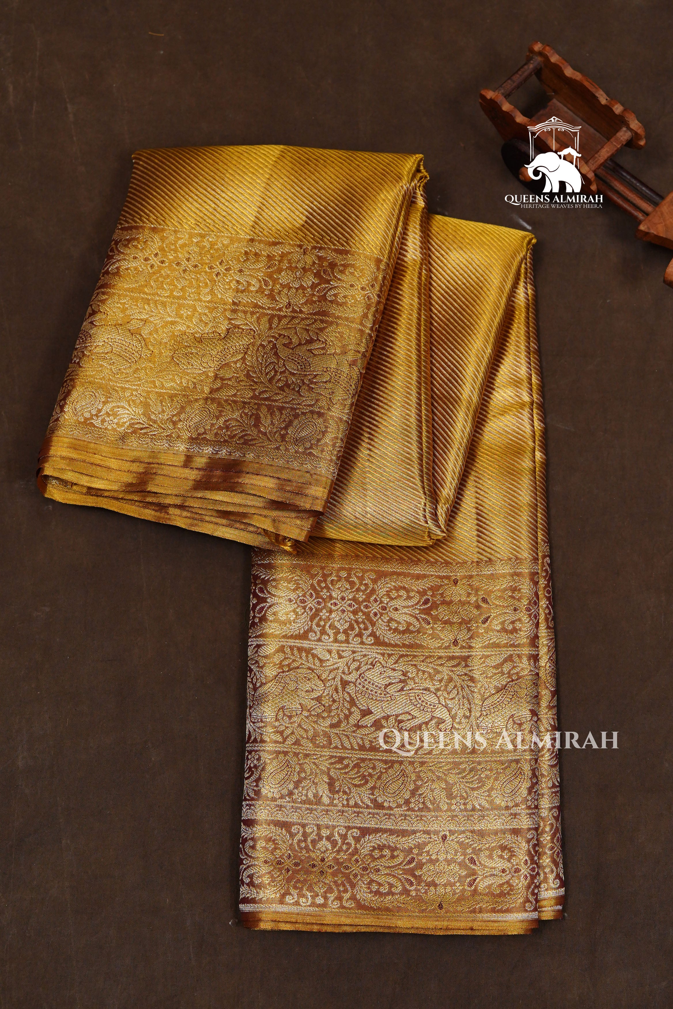 Golden Color Pure Kanchivaram Silk Saree