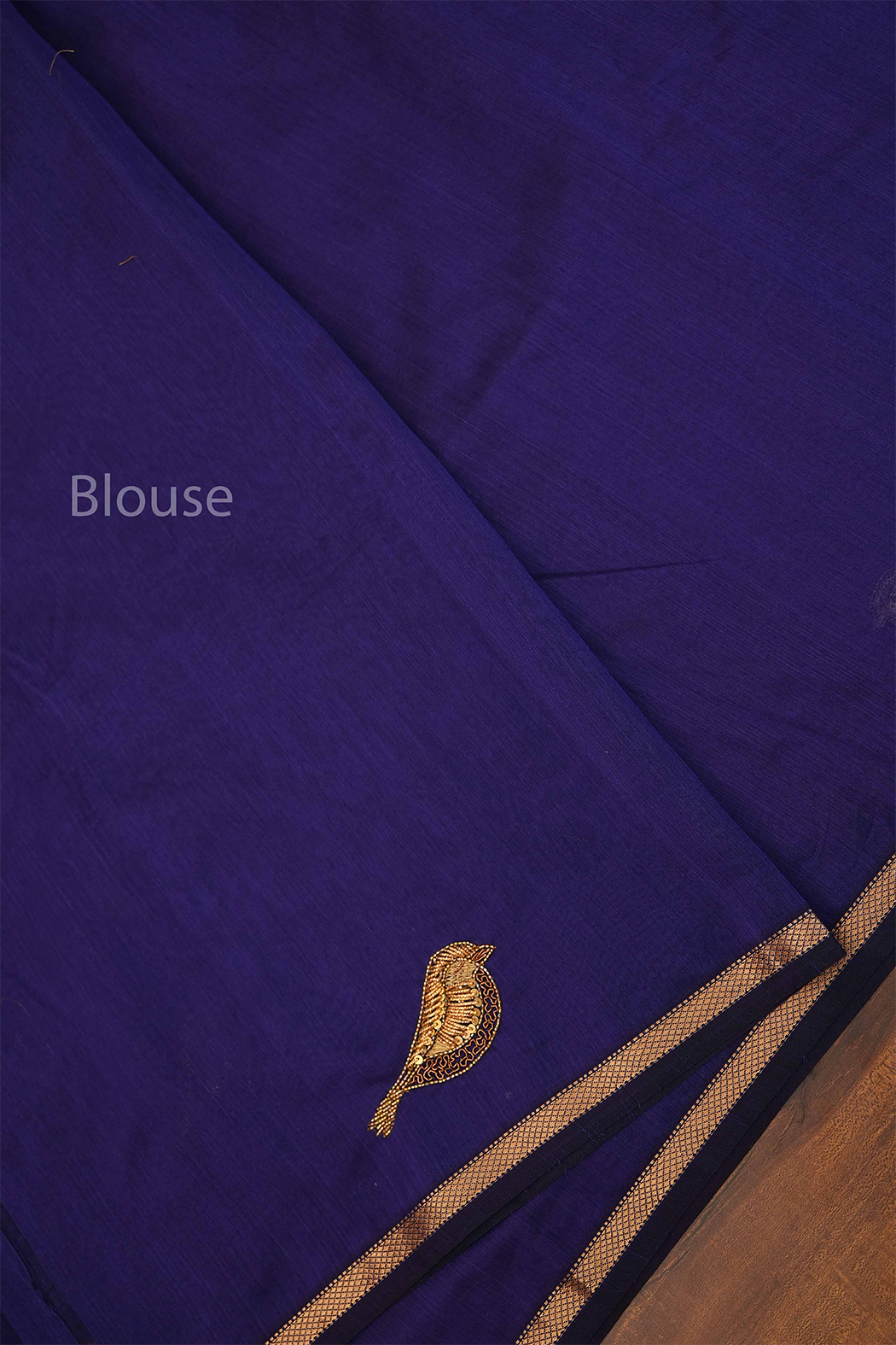 Ink Blue Singara Chittu Handloom Maheshwari Silk Cotton Saree