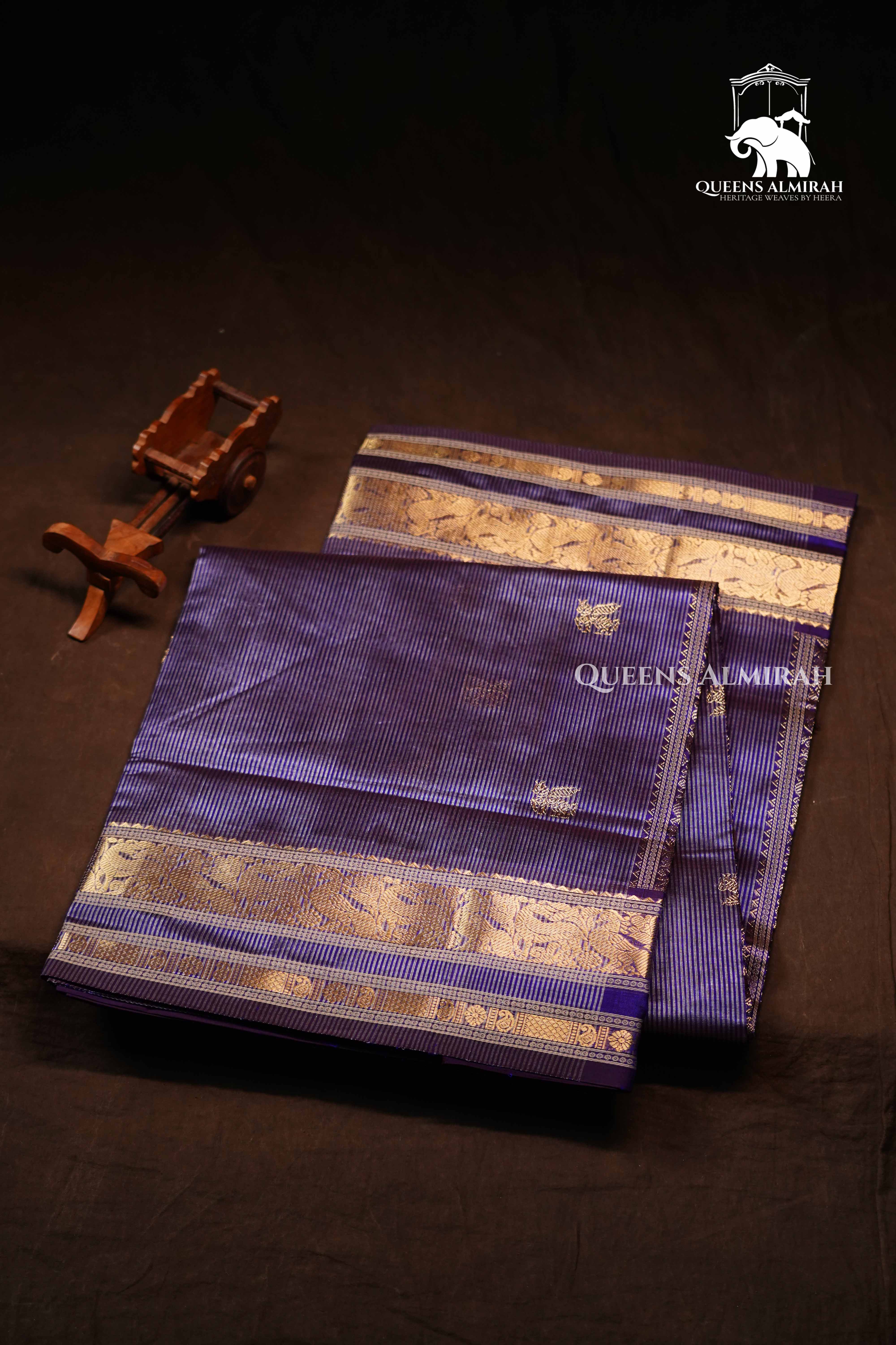 Dusky Purple Karaikudi Chettinad Silk Cotton Saree