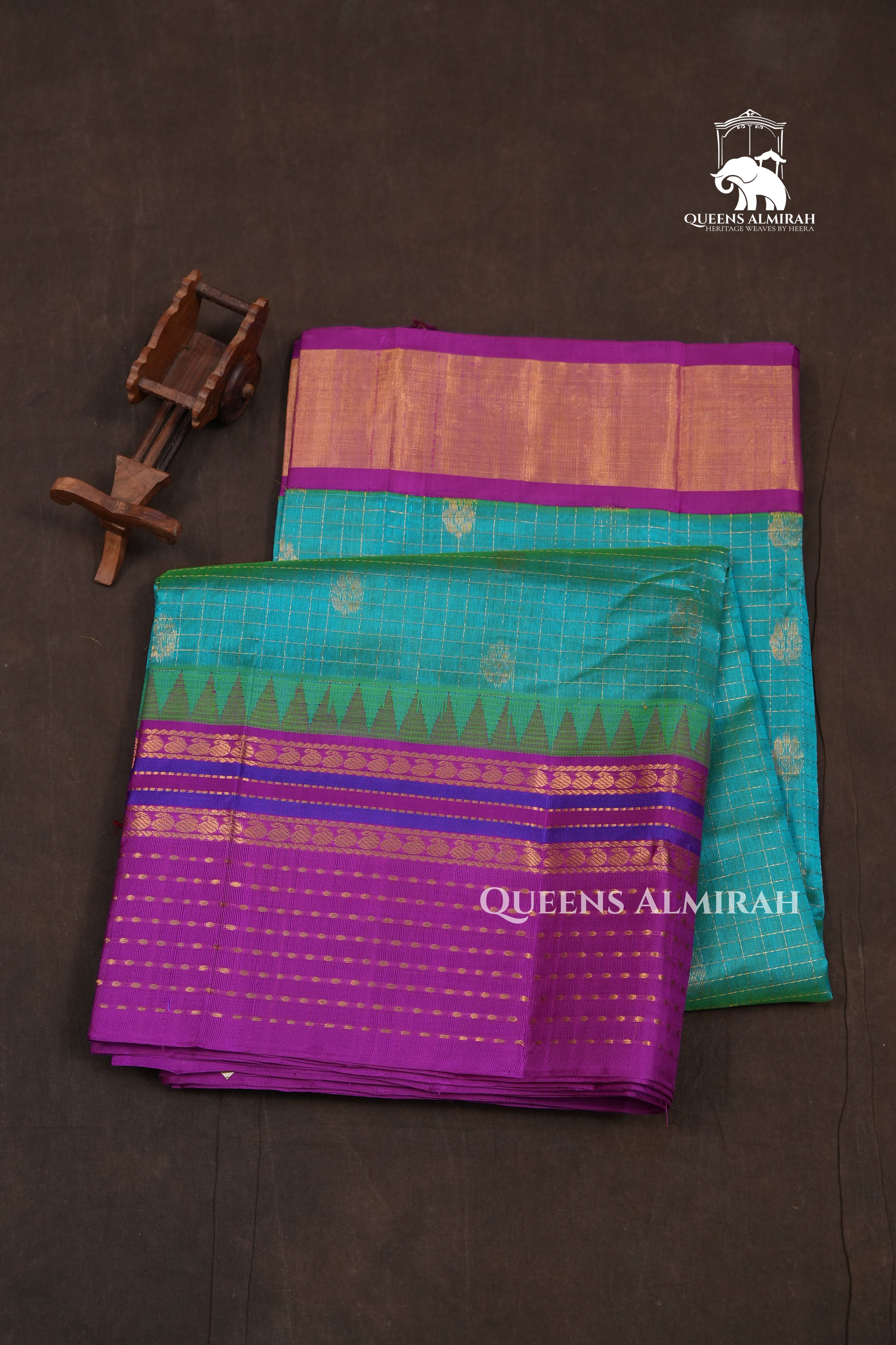 Blue With Purple Pure Kanchi Silk Cotton Saree