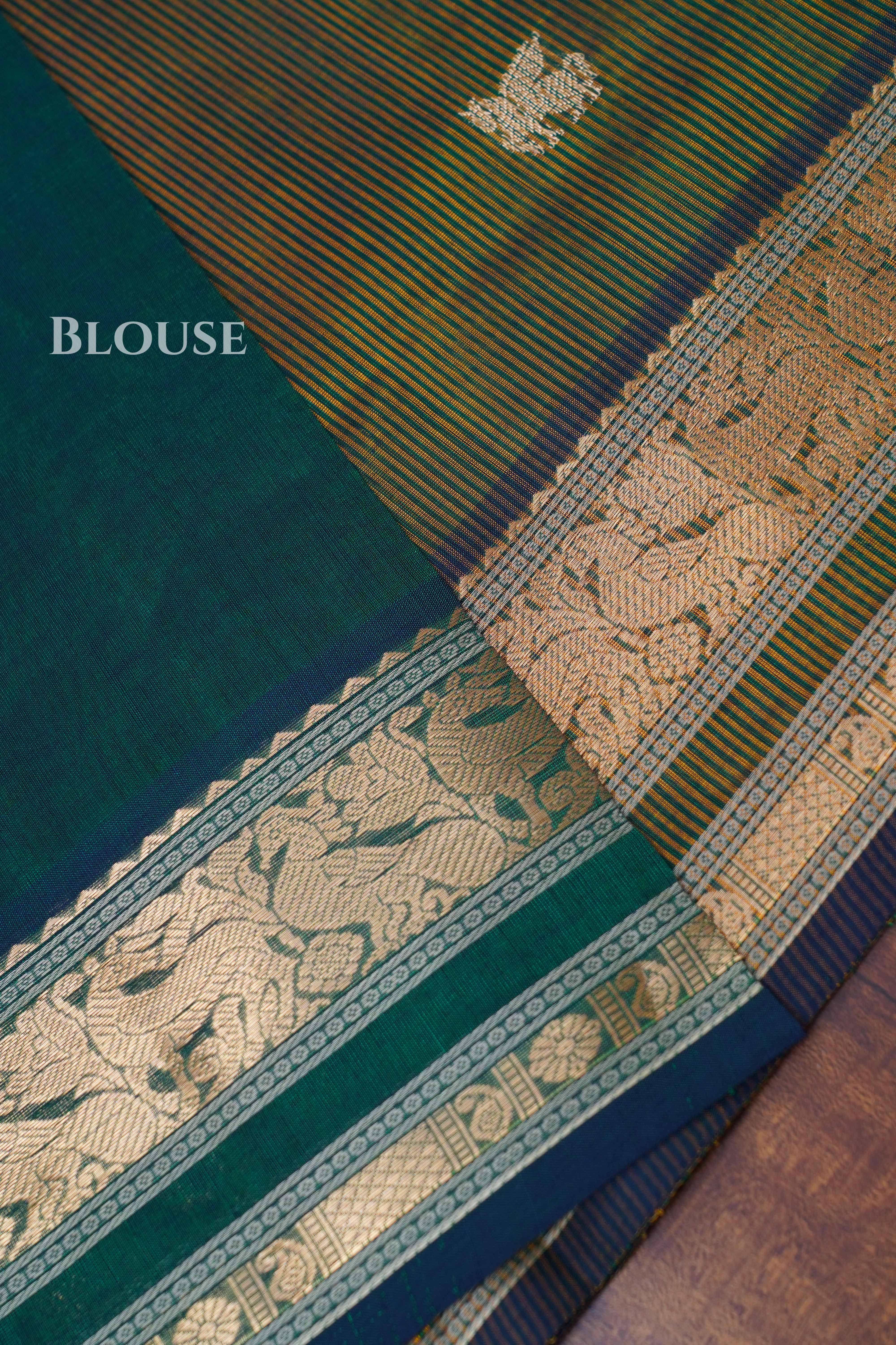 Green Karaikudi Chettinad Silk Cotton Saree