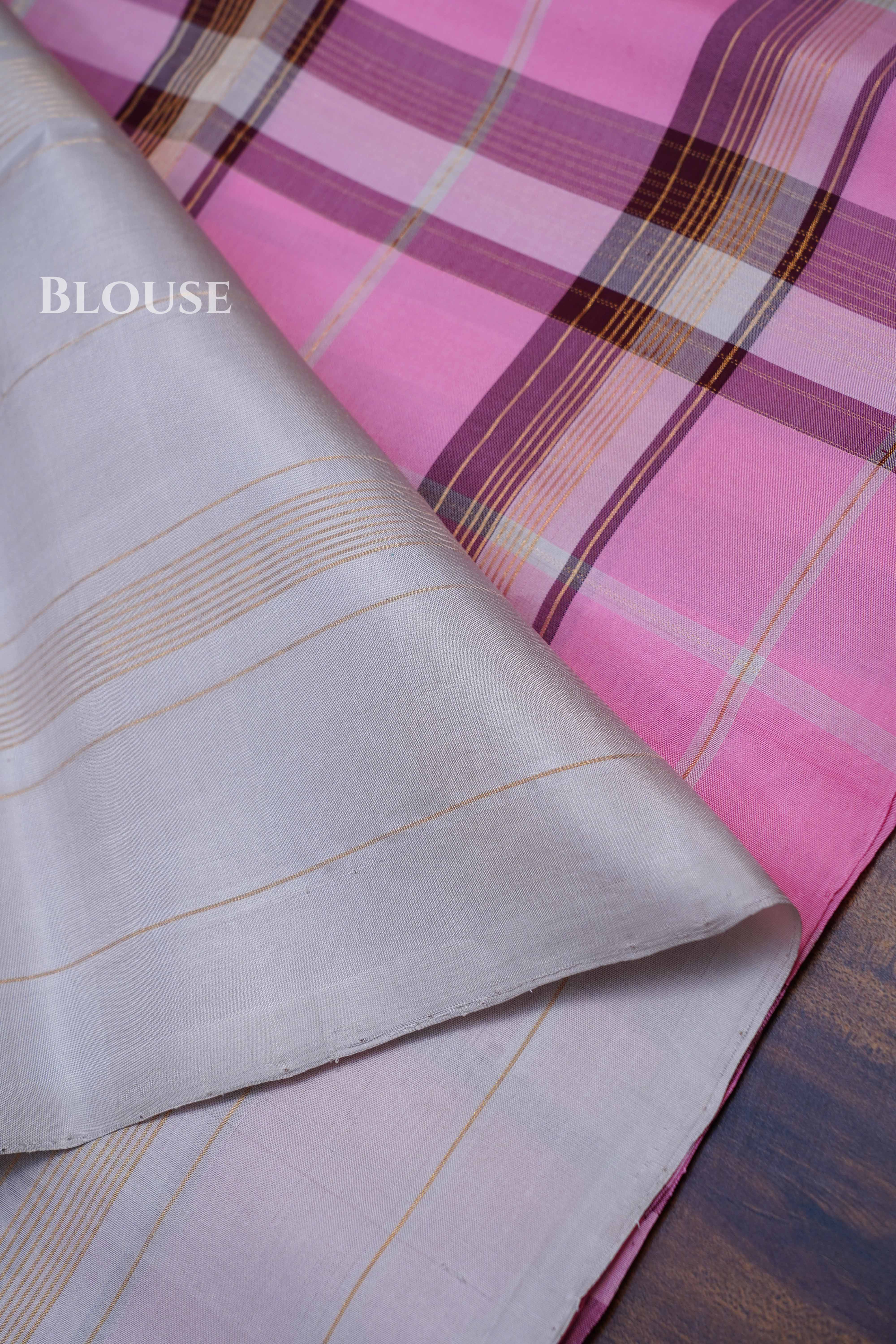 Rose Milk Pink  Pure Soft Silk Saree