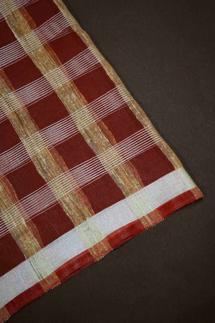 LAVA RED GHICHA ORAGANZA SAREE - Queens Jewel Emporium