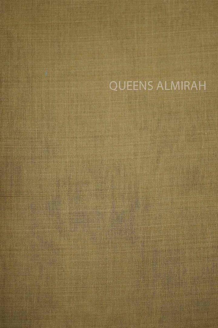 SAND BIEGE LONG MULTI COLOUR ZARI BRODER NARAYANPET COTTON SAREE - Queens Jewel Emporium