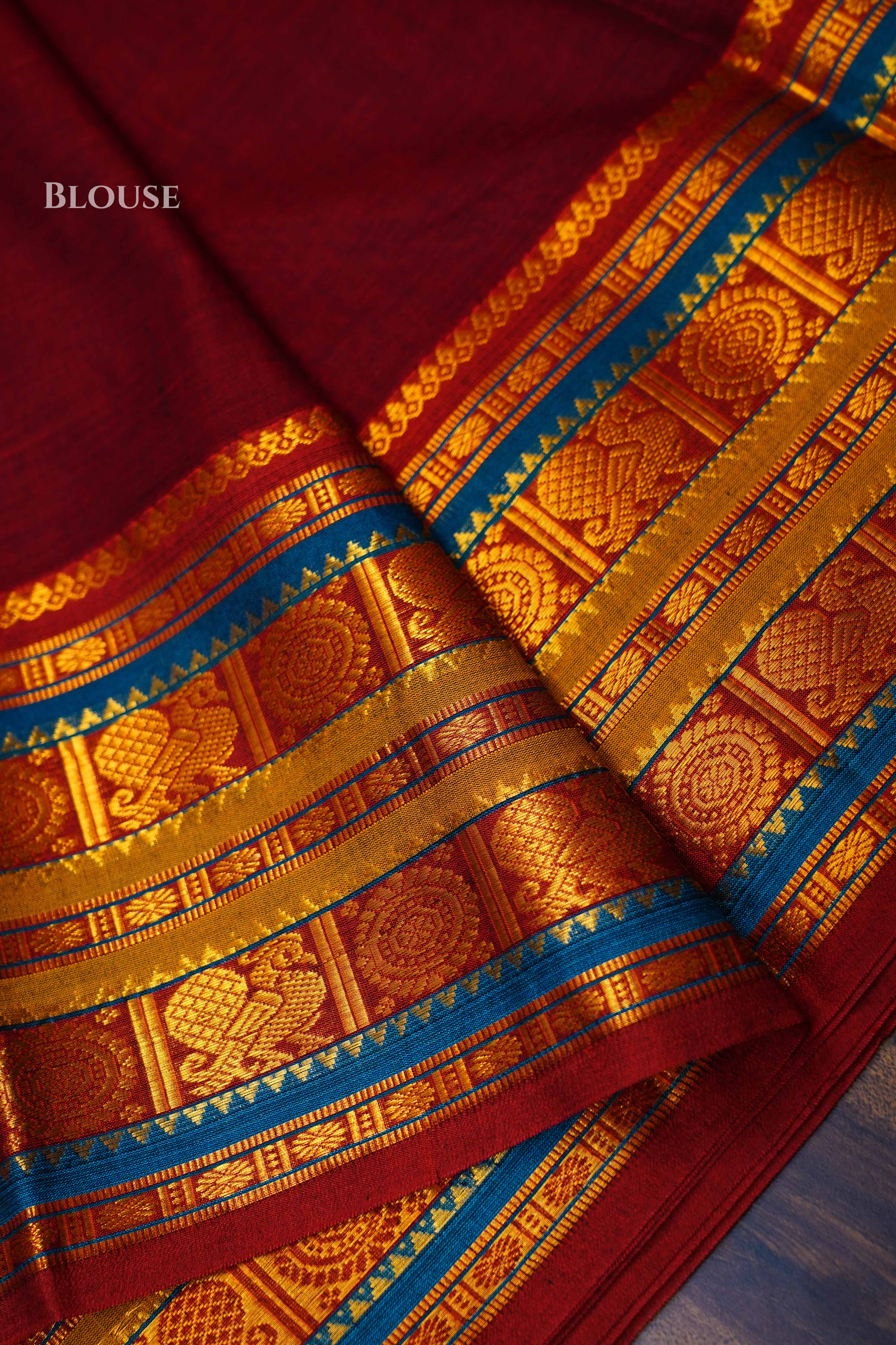 Maroon Narayanpet Cotton Saree