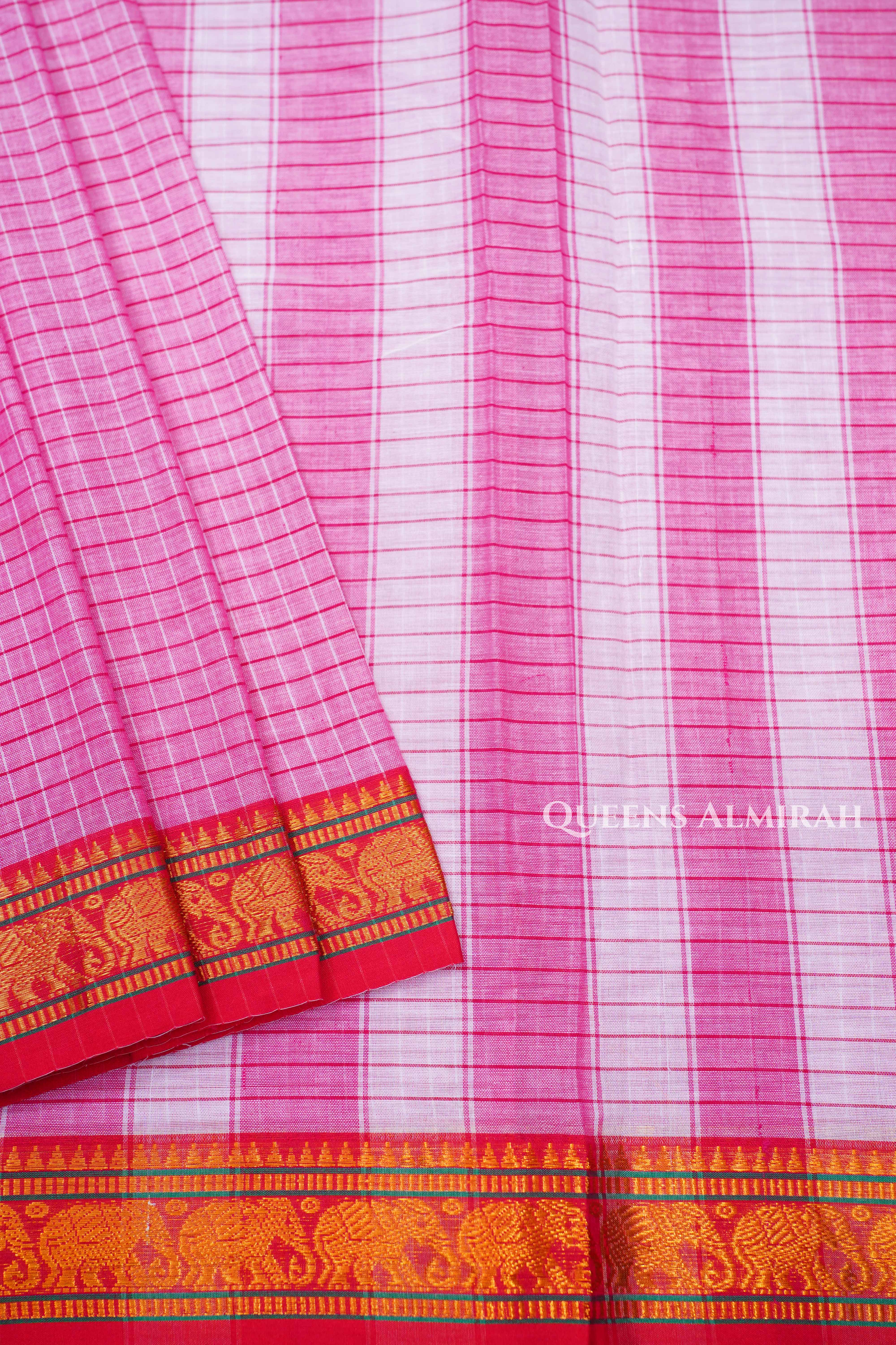 Cranberry Pink Narayanpet Cotton Saree