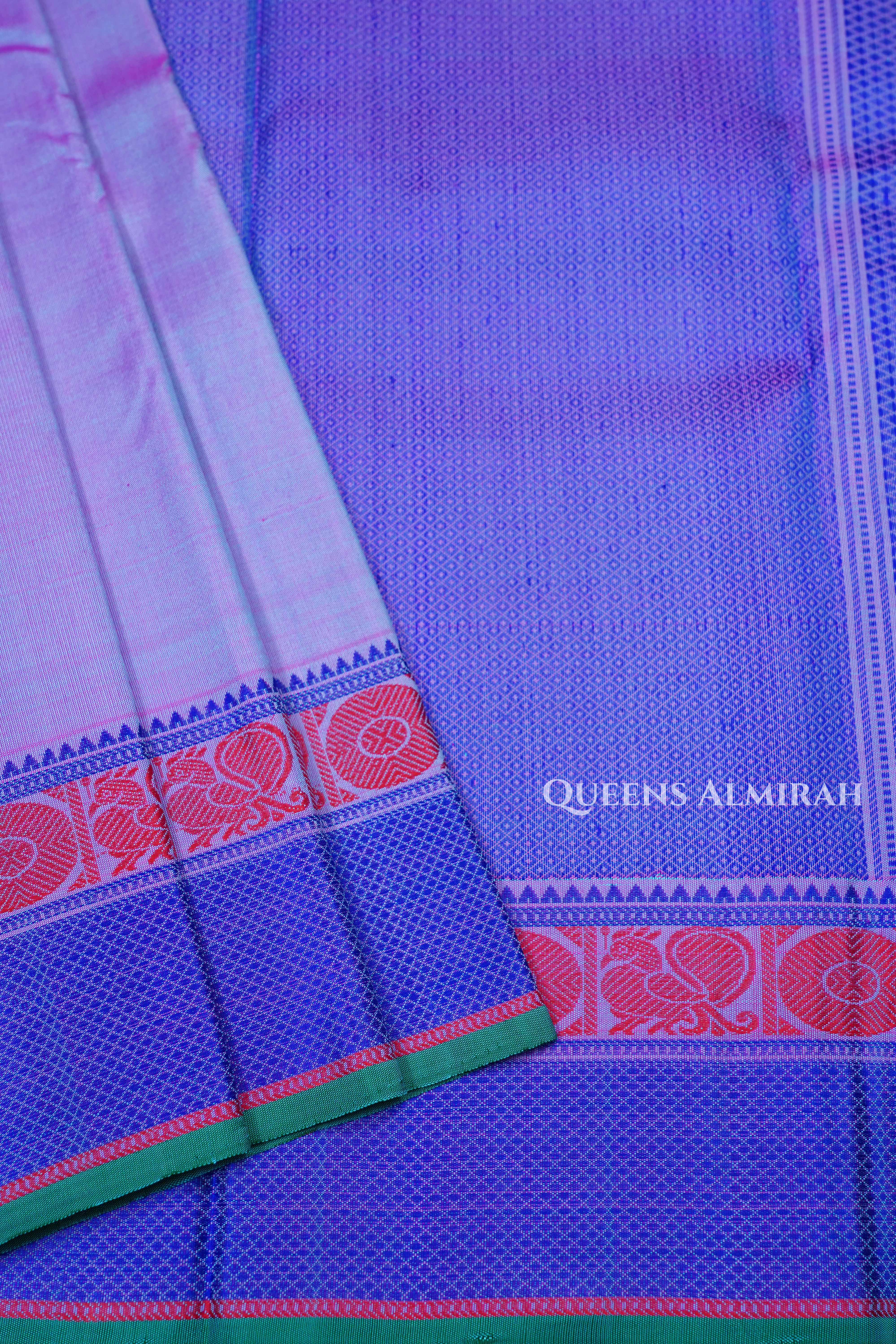 Duale Shade Of Blue Pure Kanchivaram Silk Saree