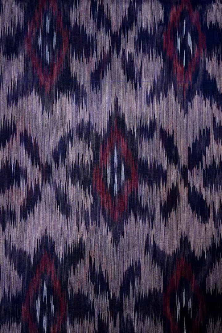 PURE SILK COTTON SAREE- GREYISH PURPLE WITH WINE - Queens Jewel Emporium