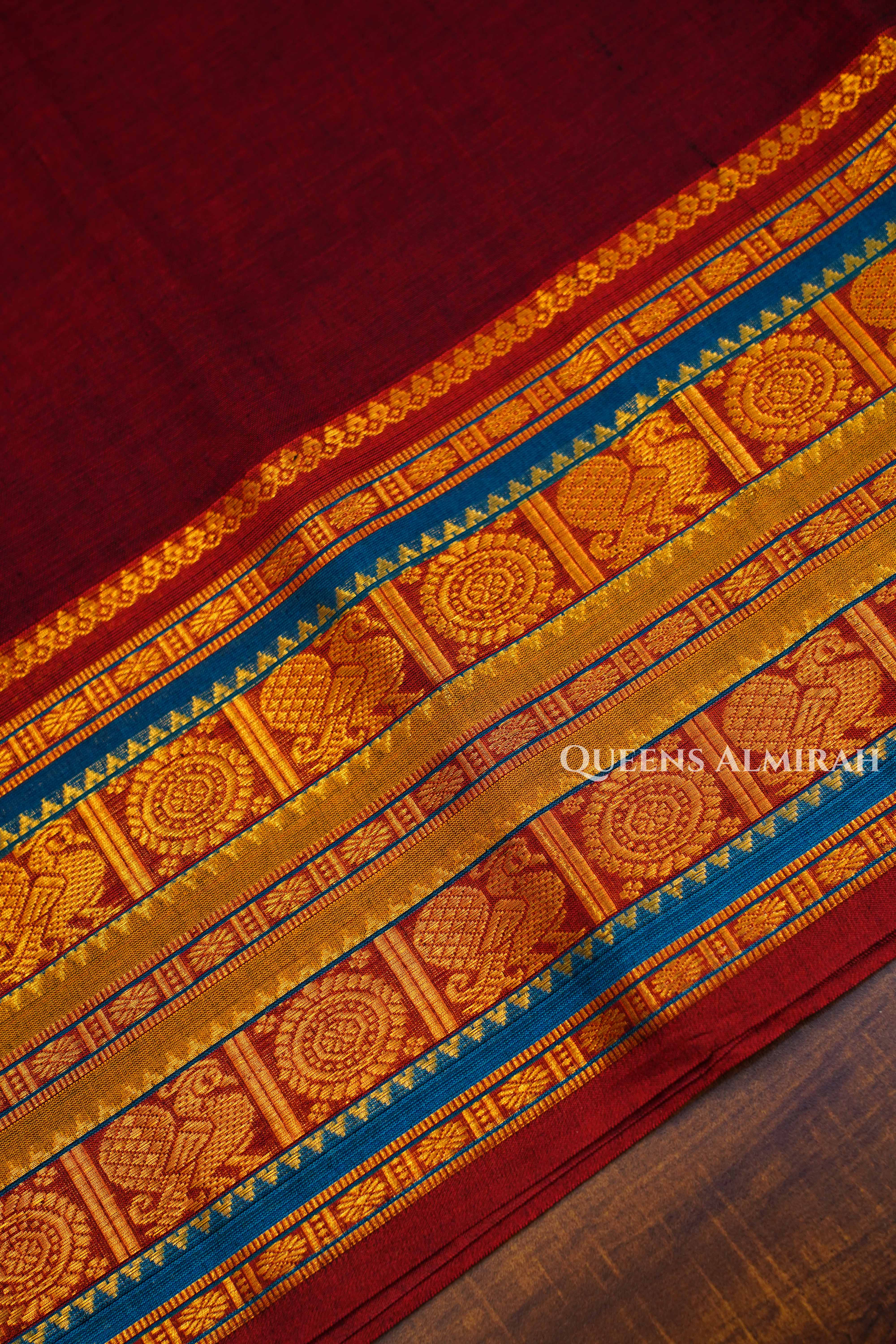 Maroon Narayanpet Cotton Saree